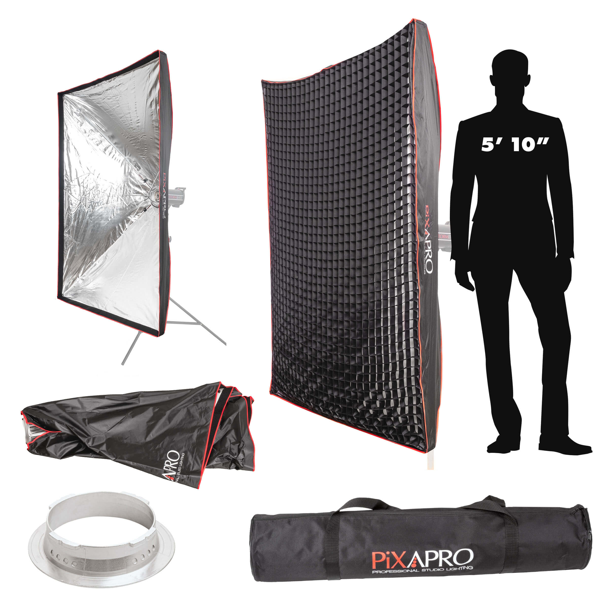 120x180cm Large Rectangular Quick Set Up Softbox with 4cm Grid - Professional Photography Lighting for Studio, Portrait, and Product Shoots