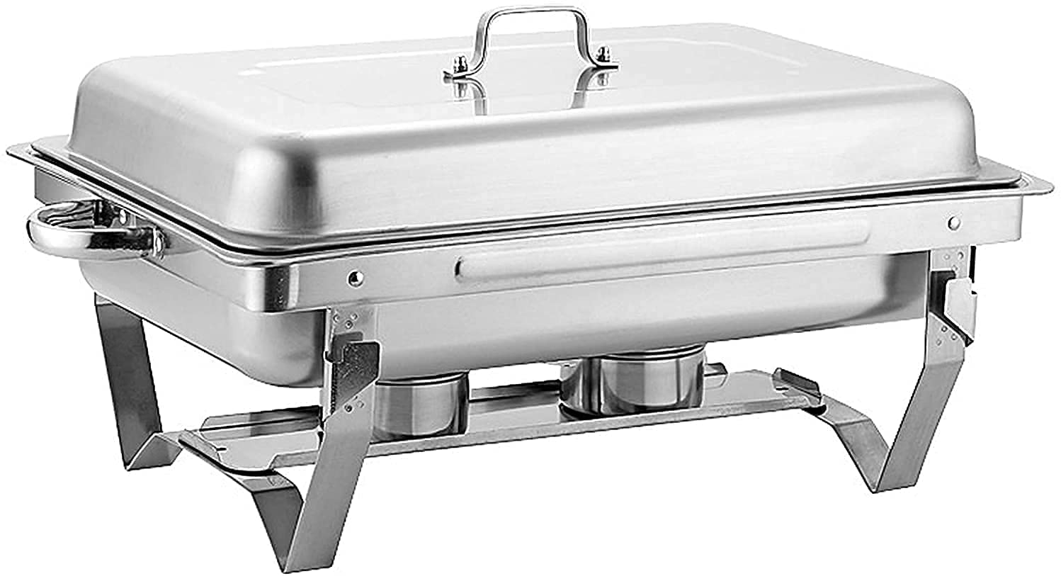 KAMWD Stainless Steel Chafing Dish Buffet Set - 8 Quart Rectangular Food Warmer with Water Pan, Food Pan & Lid - Professional Catering Equipment for Restaurants, Buffets, Weddings & Events (4-Piece Set / 3-Piece Set Options)