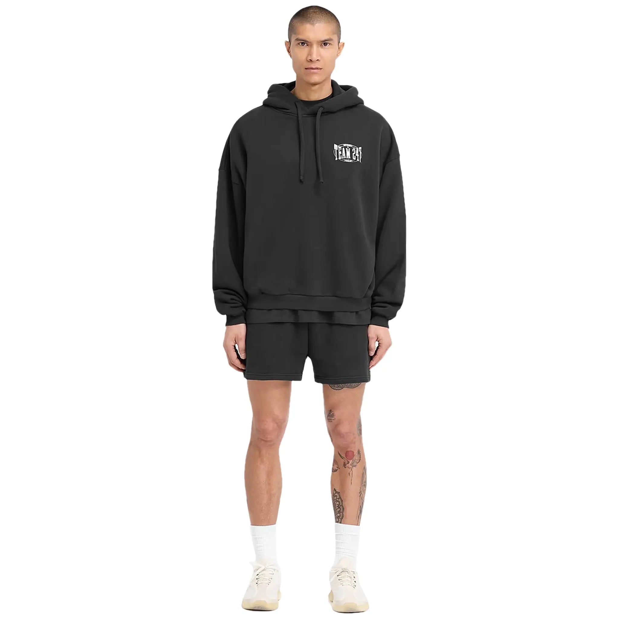 Represent 247 X Everlast Training Camp Boxy Off Black Hoodie - Men's Streetwear Pullover for Gym, Boxing & Urban Fashion