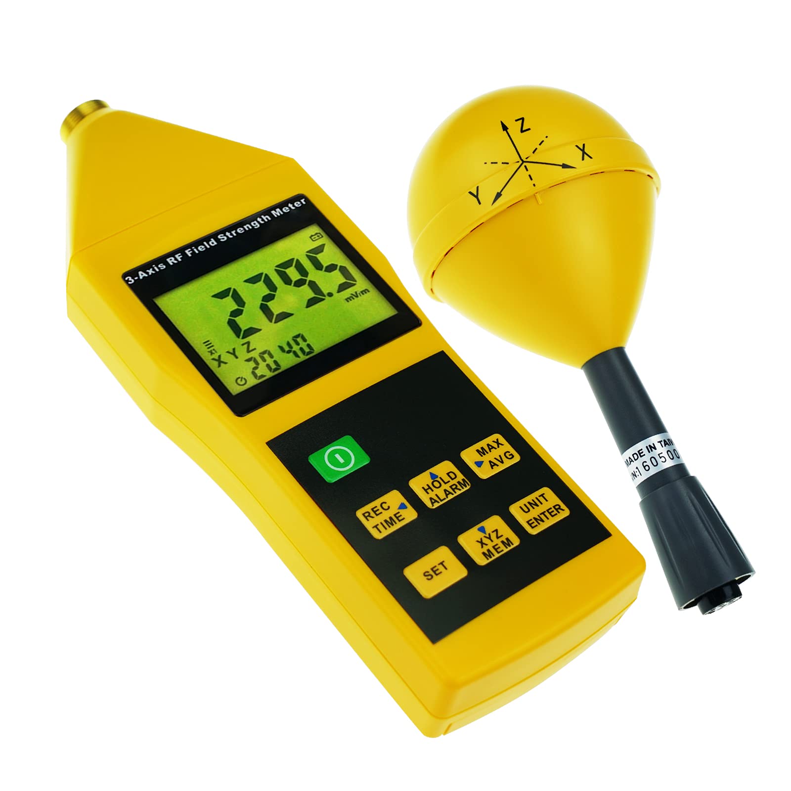 Triaxial RF Field Strength Meter - 10MHz to 8GHz Electromagnetic Radiation Detector with Alarm & Tripod Mount | Compact EMF Tester for Home, Office & Industrial Safety | Perfect for 5G, WiFi, and Cell Tower Radiation Testing