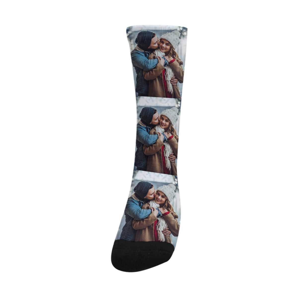 Custom Printed Photo Face Socks - Personalized Picture Crew Socks for Men & Women - Great for Gifts, Couples Matching & Special Occasions