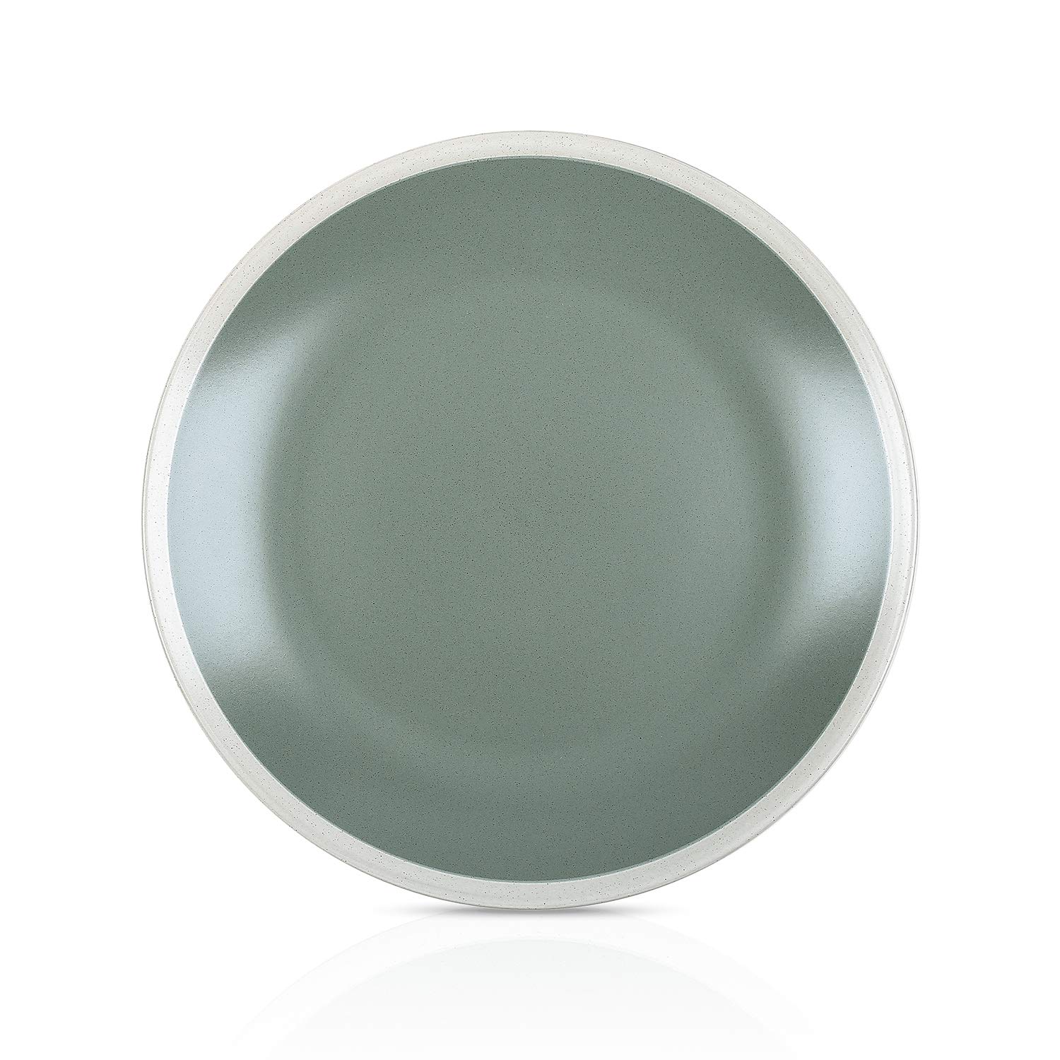 Stone Lain Serenity Stoneware Dish Set - 4-Piece Dinner Plates in Green & Cream | Elegant Tableware for Everyday Dining & Entertaining