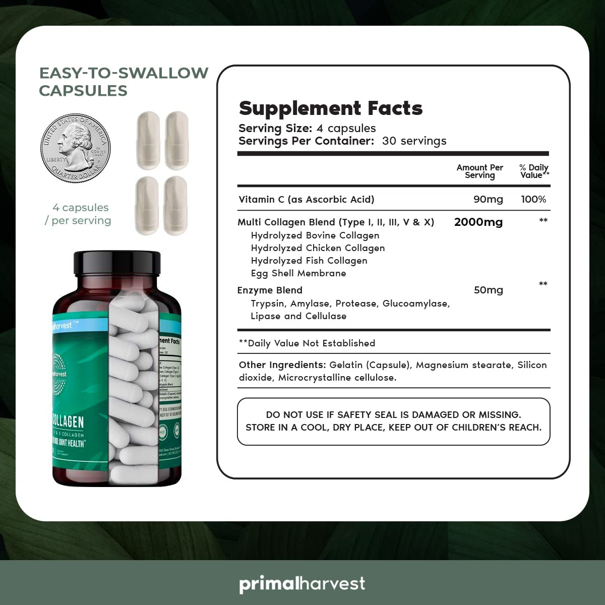 Primal Harvest Multivitamin & Collagen Supplement Bundle for Women & Men - Essential Vitamins & Collagen Peptides Pills for Hair, Skin & Joint Health - Perfect for Daily Wellness & Anti-Aging Routine
