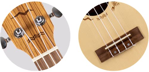 SP/Zeb DUC 525 EQ 4-String Concert Ukulele with EQ - Professional Acoustic Electric Ukulele for Beginners & Adults - Perfect for Travel, Beach, Camping & Live Performances