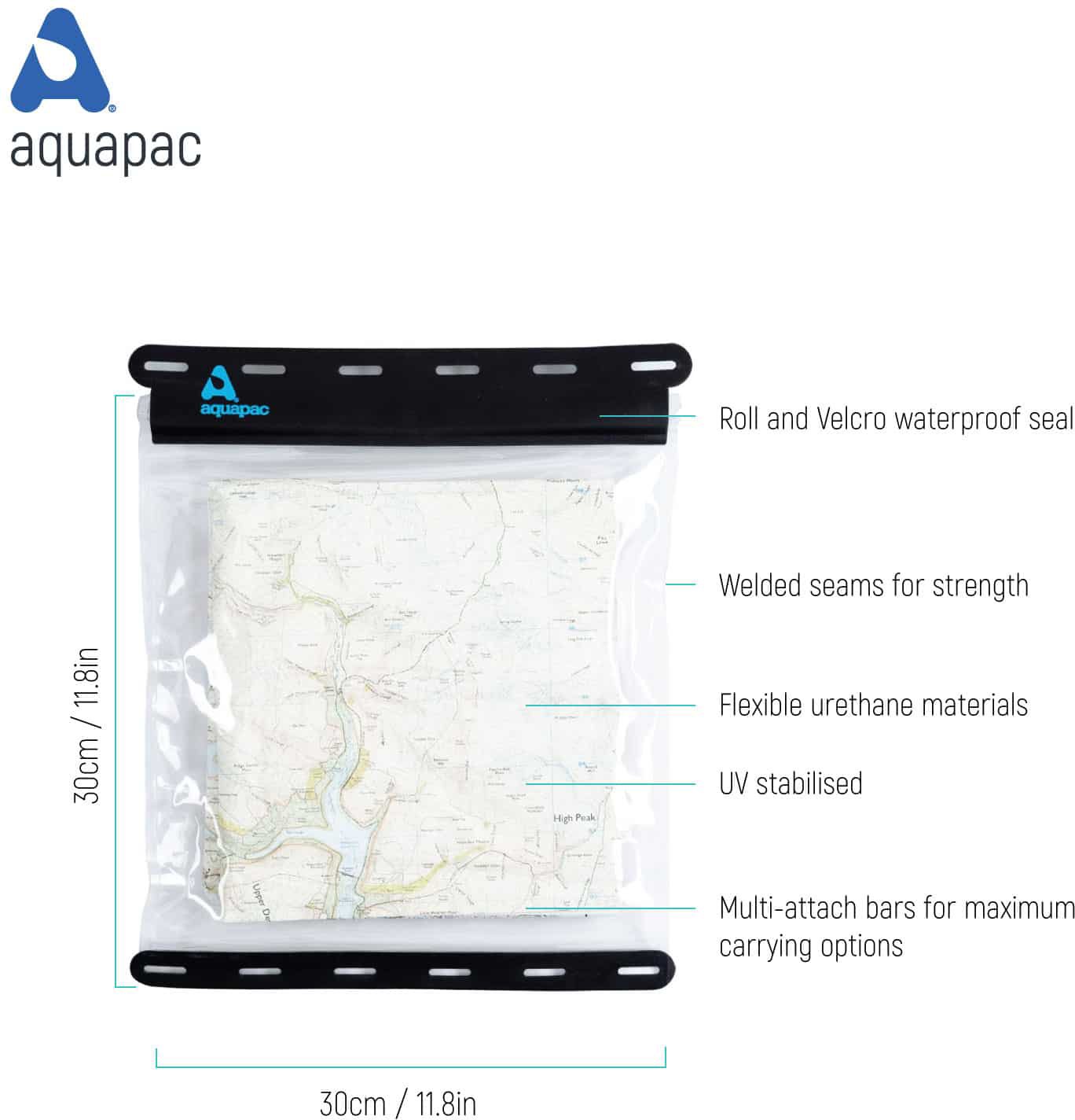 AquaPac Waterproof Map Case Large - Waterproof, Durable, and Lightweight for Hiking, Kayaking, and Outdoor Adventures