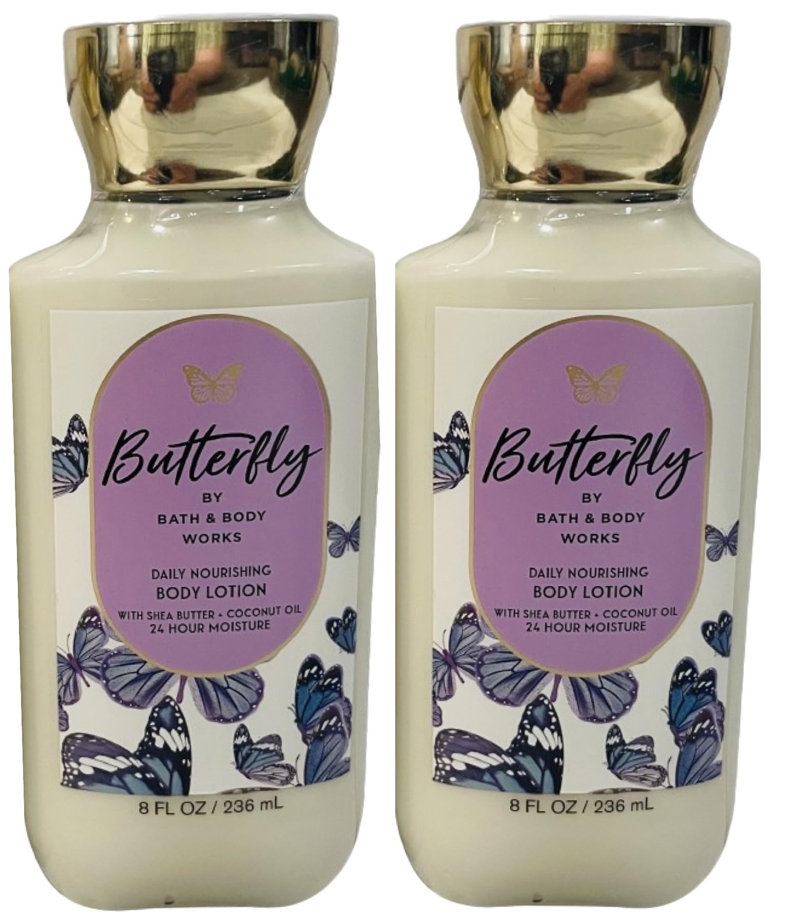 Bath & Body Works Butterfly Scented Body Lotion - 8oz Each, Pack of 2 (Packaging May Vary) | Moisturizing Hand & Body Cream for Dry Skin, Perfect for Daily Use & Gift Giving