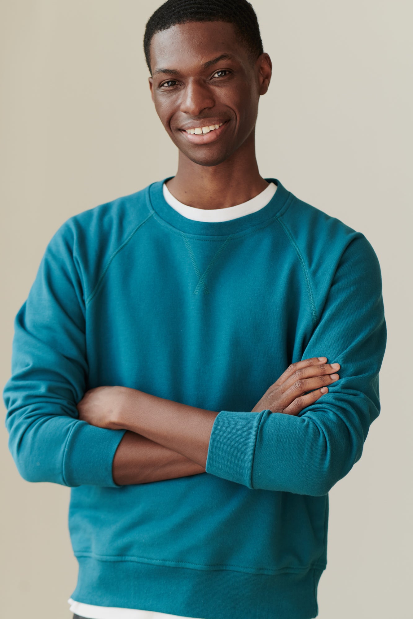 Men's Teal Raglan Sweatshirt - Comfortable Long Sleeve Pullover for Casual Wear, Gym & Outdoor Activities