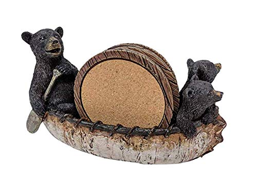 Three Black Bears Canoeing
