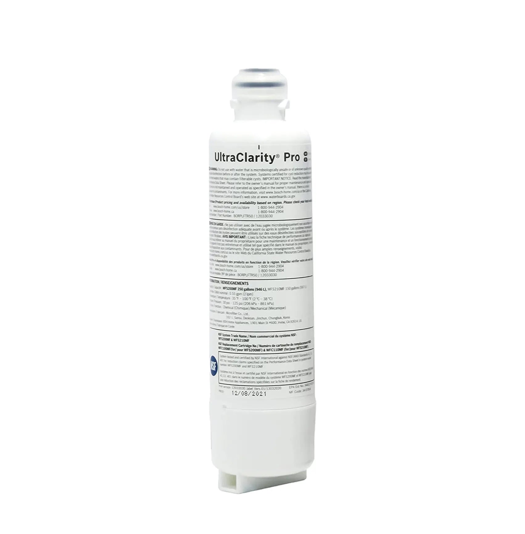 Bosch Ultra Clarity Pro Water Filter (BORPLFTR50) - Premium Filtration System for Clean Drinking Water - Perfect for Home, Office, and RV Use