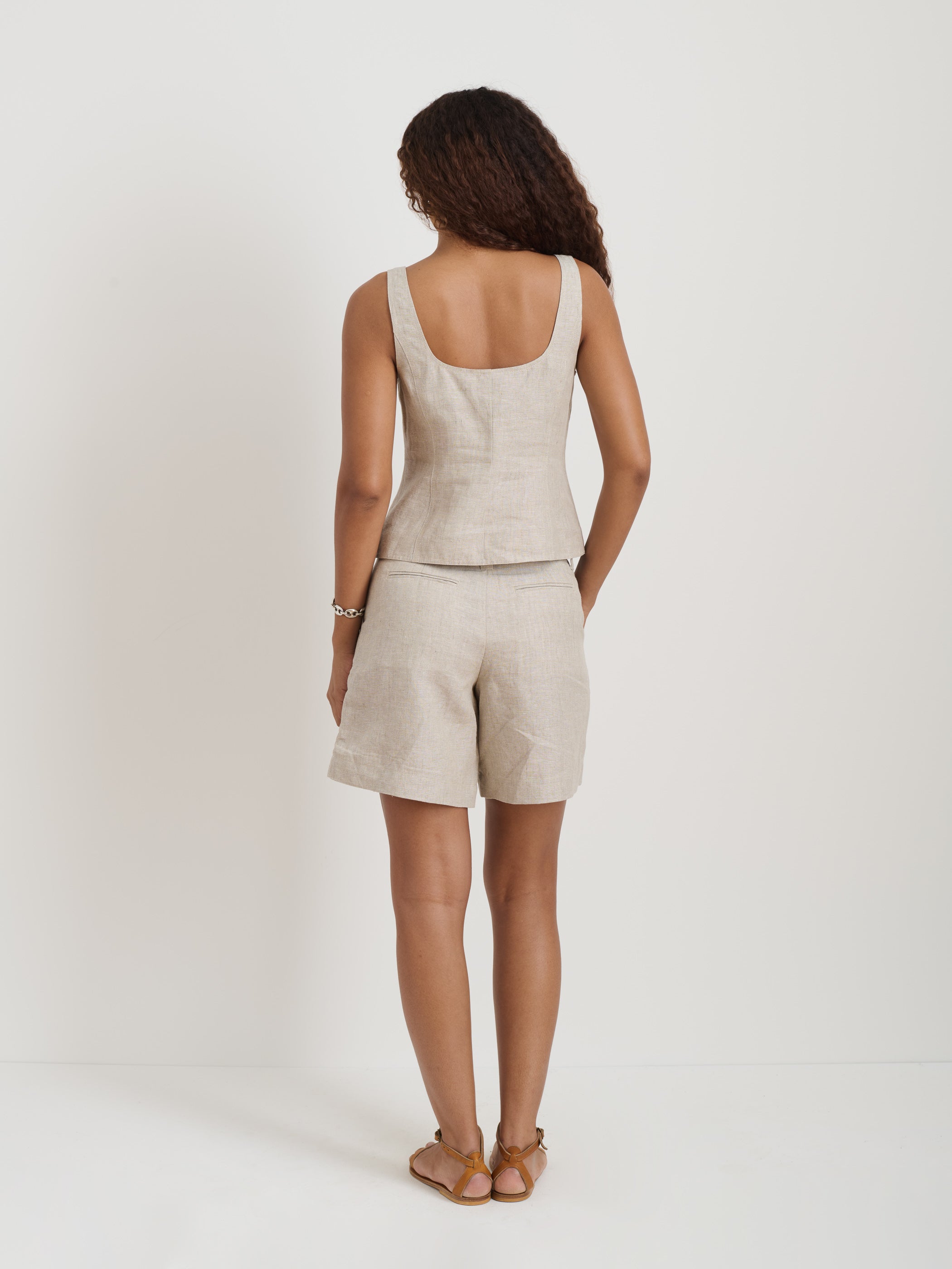 Luna Vest in Flax Linen - Women's Lightweight Summer Linen Vest for Casual Outfits and Beach Wear