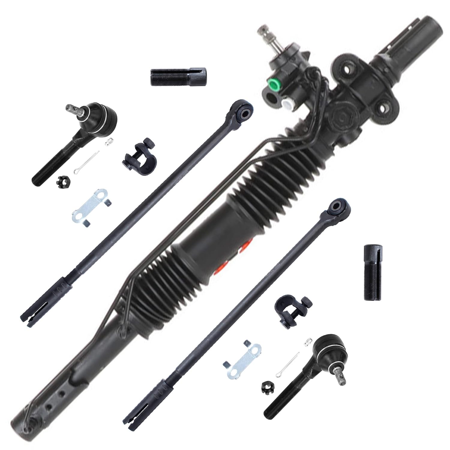 Detroit Axle - 7pc Front Rack & Pinion Kit for Chrysler Concorde LHS 300M Dodge Intrepid | Power Steering Rack, Pinion, Tie Rod Ends & Adjusting Sleeves Replacement | Perfect for DIY Repairs & Professional Auto Maintenance