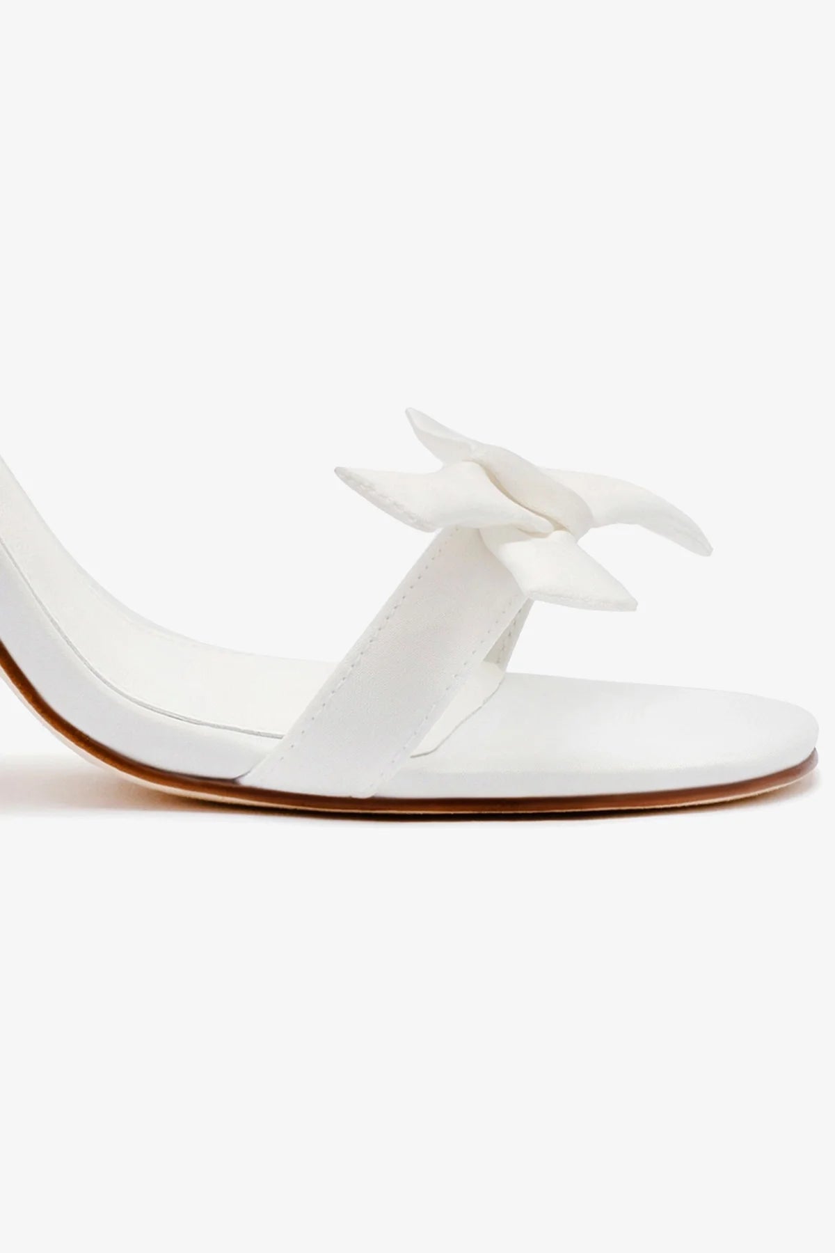 Larroudé x Markarian White Satin Bridal Sandals - Elegant Wedding Shoes for Brides, Bridesmaids & Special Occasions