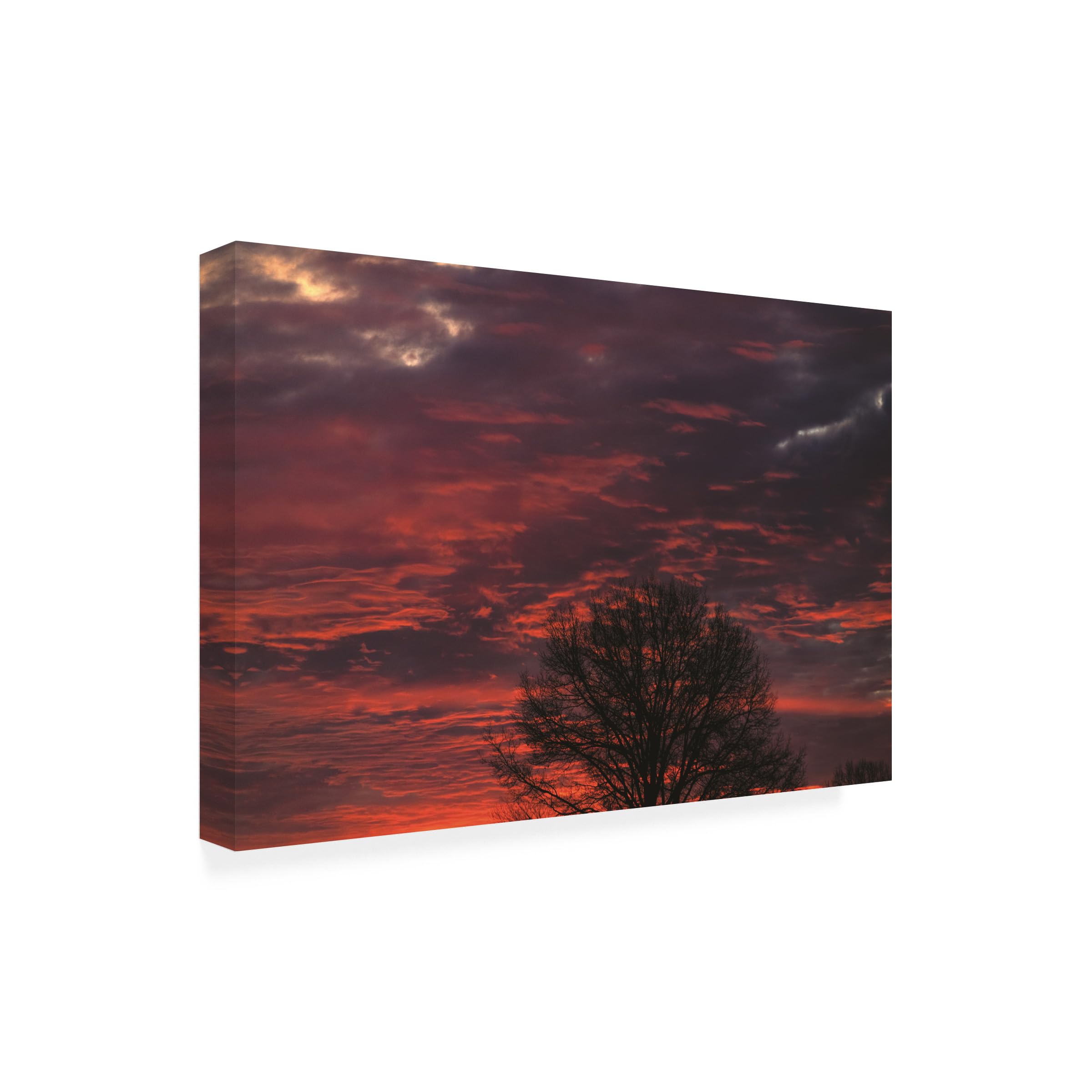 Kurt Shaffer 'Incredible Red Sunrise' Photographic Canvas Wall Art - Stunning Landscape Photography for Living Room, Bedroom & Office Decor