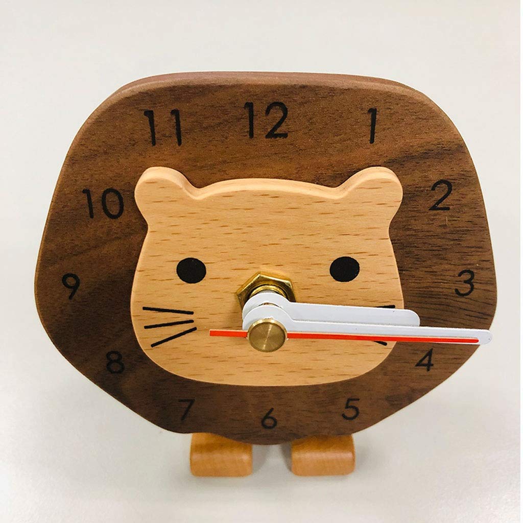 TOMYEUS Cute Lion Alarm Clock - 3.9 Inch Creative Desk Clock with LED Display, Battery Operated, Perfect for Bedroom, Office, Kids Room & Gift (Color: Blue)