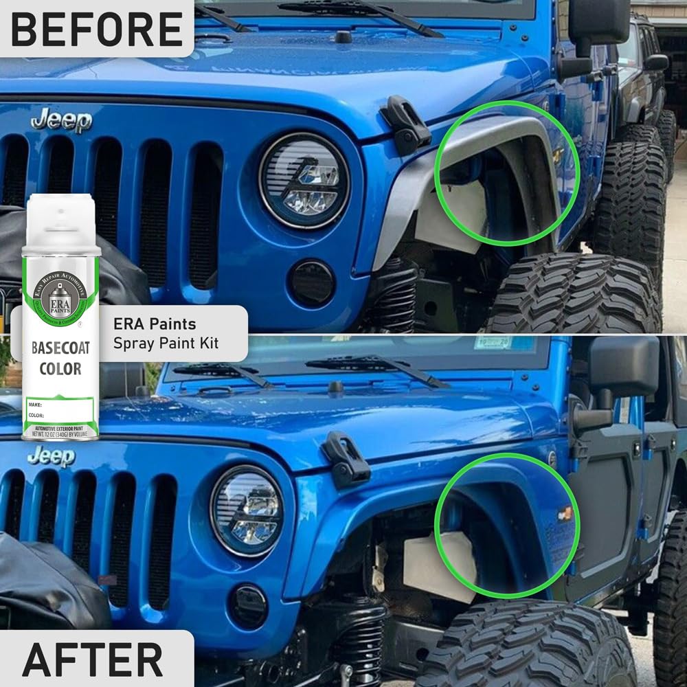 ERA Paints 376/6376 - AMG Green Hell Magno Touch Up Paint Spray Kit for Mercedes | Exact Color Match | Automotive Scratch Repair | Perfect for Car Detailing & Minor Scratch Fixes