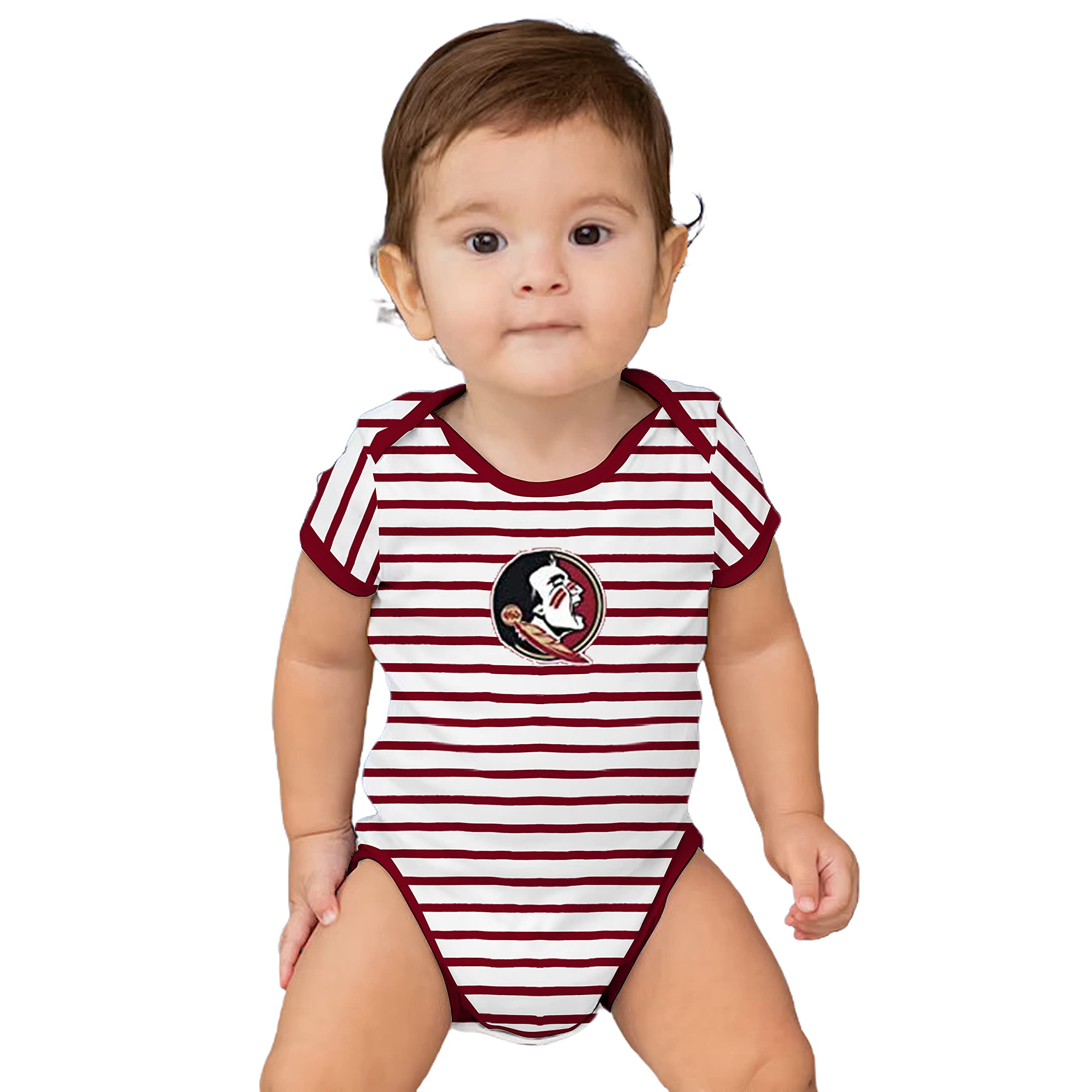 Two Feet Ahead Striped Baby Bodysuit - Soft Cotton Creeper for Newborn Boys 0-3M, 6M, 12M | Comfortable Infant Romper for Playtime, Photos & Everyday Wear