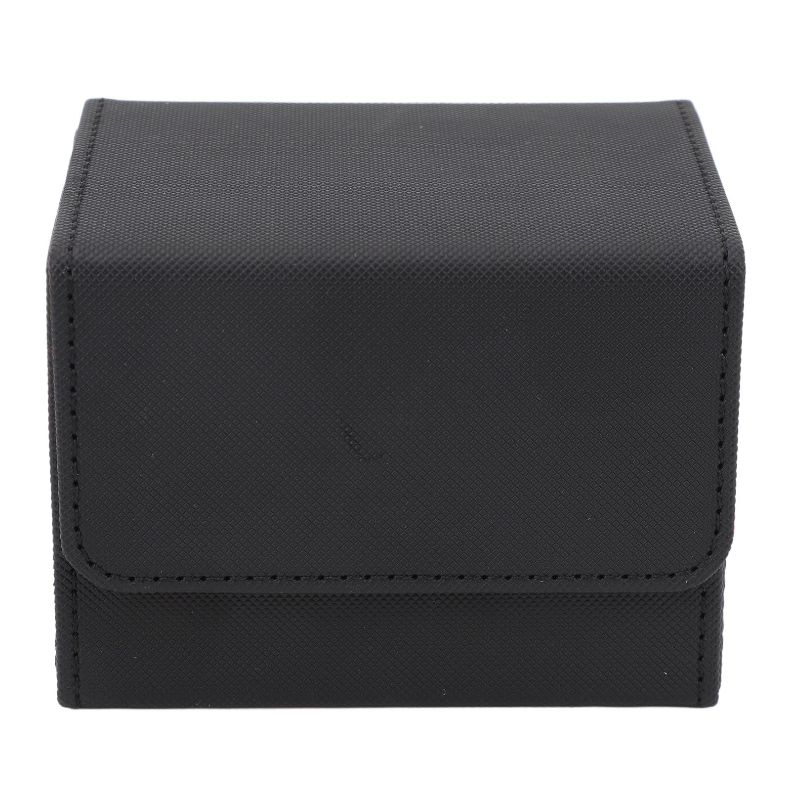 Premium Playing Card Storage Box - ScratchProof Magnetic Lid Deck Holder for Tarot, Poker & Collectible Cards (Black/Red) - Perfect for Game Nights, Travel & Card Collection Organization