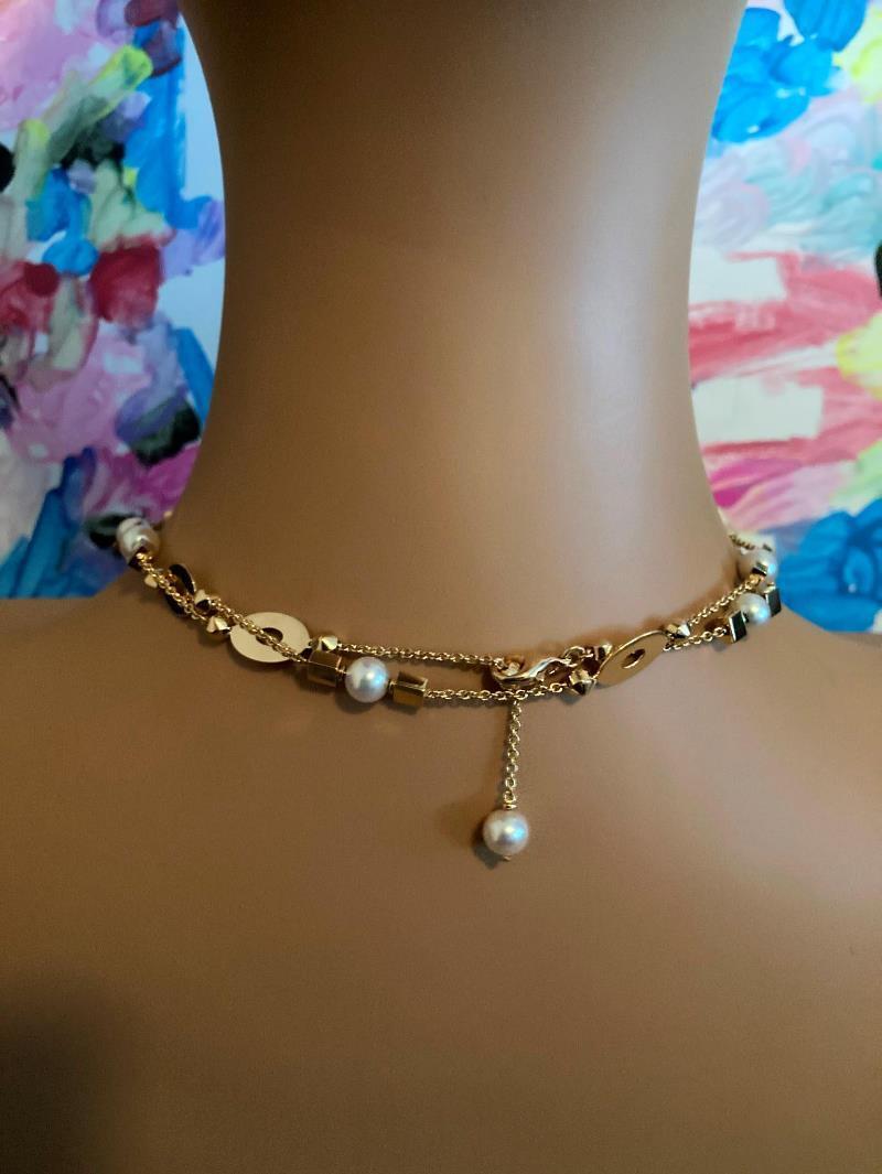 Authentic Bulgari Bvlgari Lucea 18k Yellow Gold 34.7mm Pearl Necklace for Women - Luxury Jewelry Gift for Anniversary, Wedding & Special Occasions
