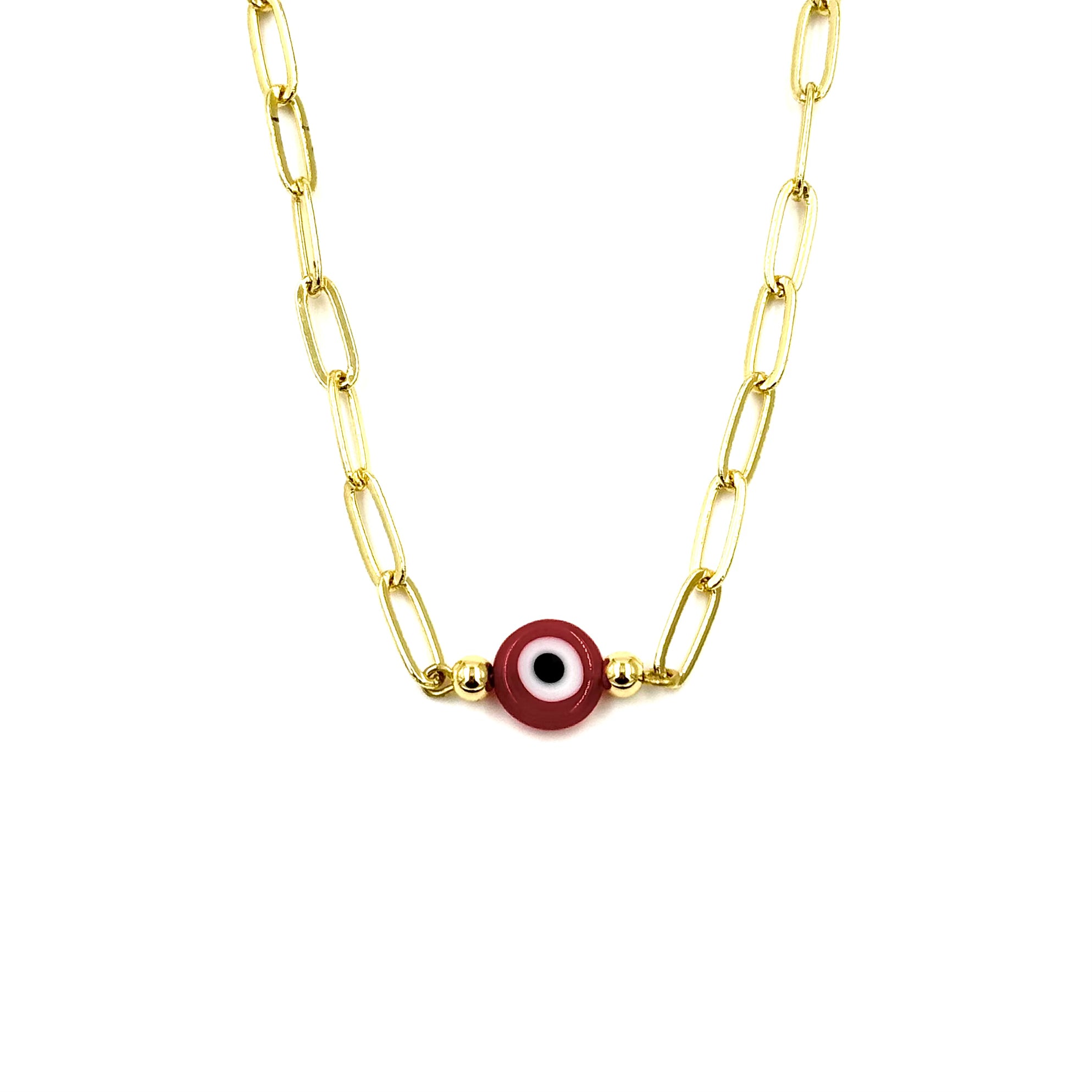 Ashley Gold Stainless Steel Evil Eye Necklace - Gold Plated Colorful Protection Pendant for Women | Perfect for Everyday Wear, Gift Giving & Spiritual Jewelry Collection