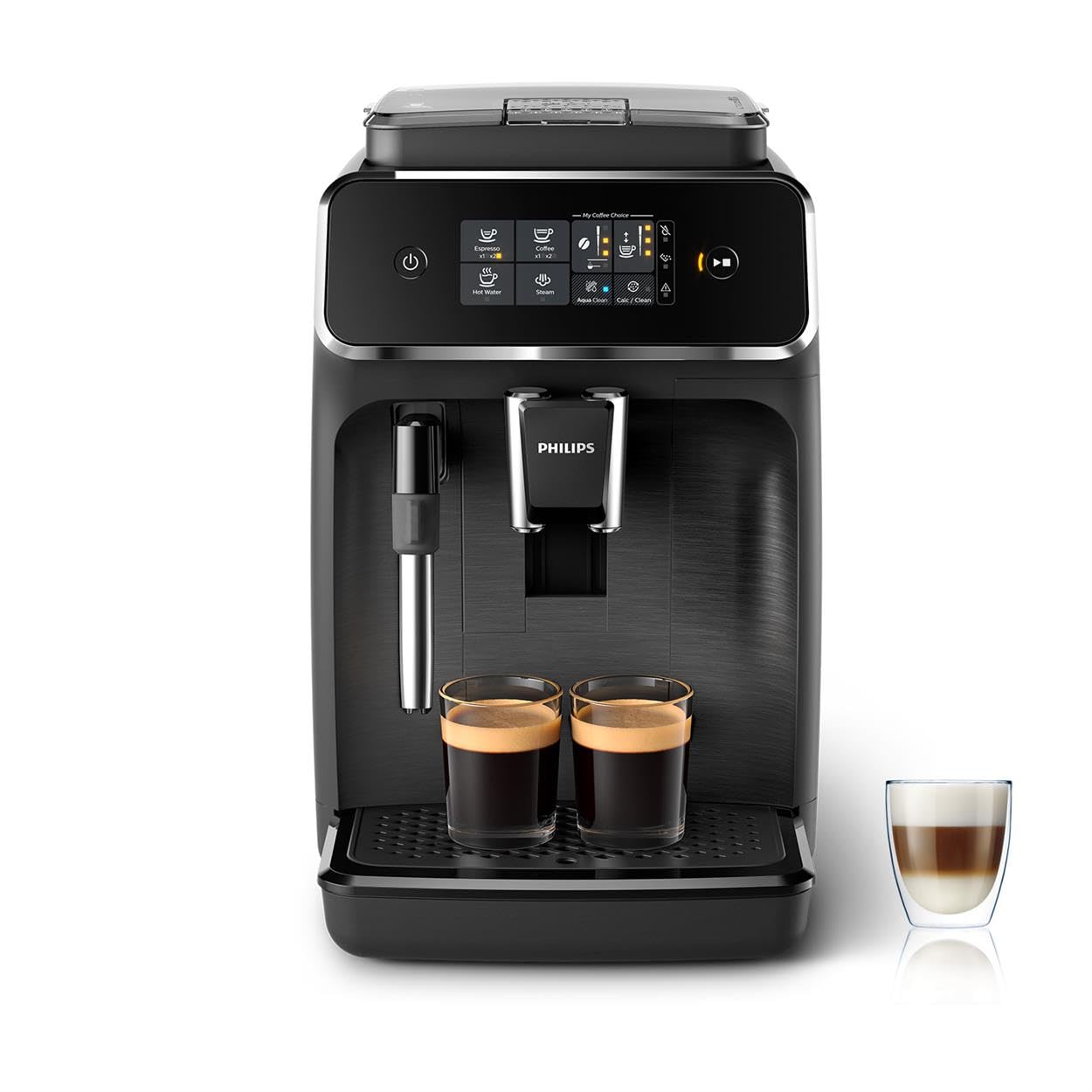 Philips 2200 Series EP2220/10 Super Automatic Espresso Machine with Classic Milk Frother, Intuitive Touch Display, Matte Black - Perfect for Home Baristas & Coffee Lovers