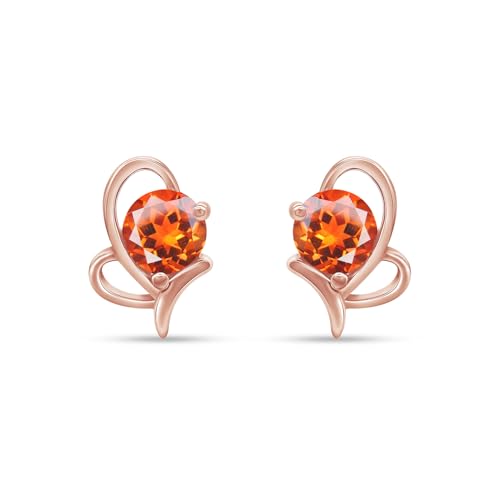 Rose Gold Plated Silver- Simulated Citrine