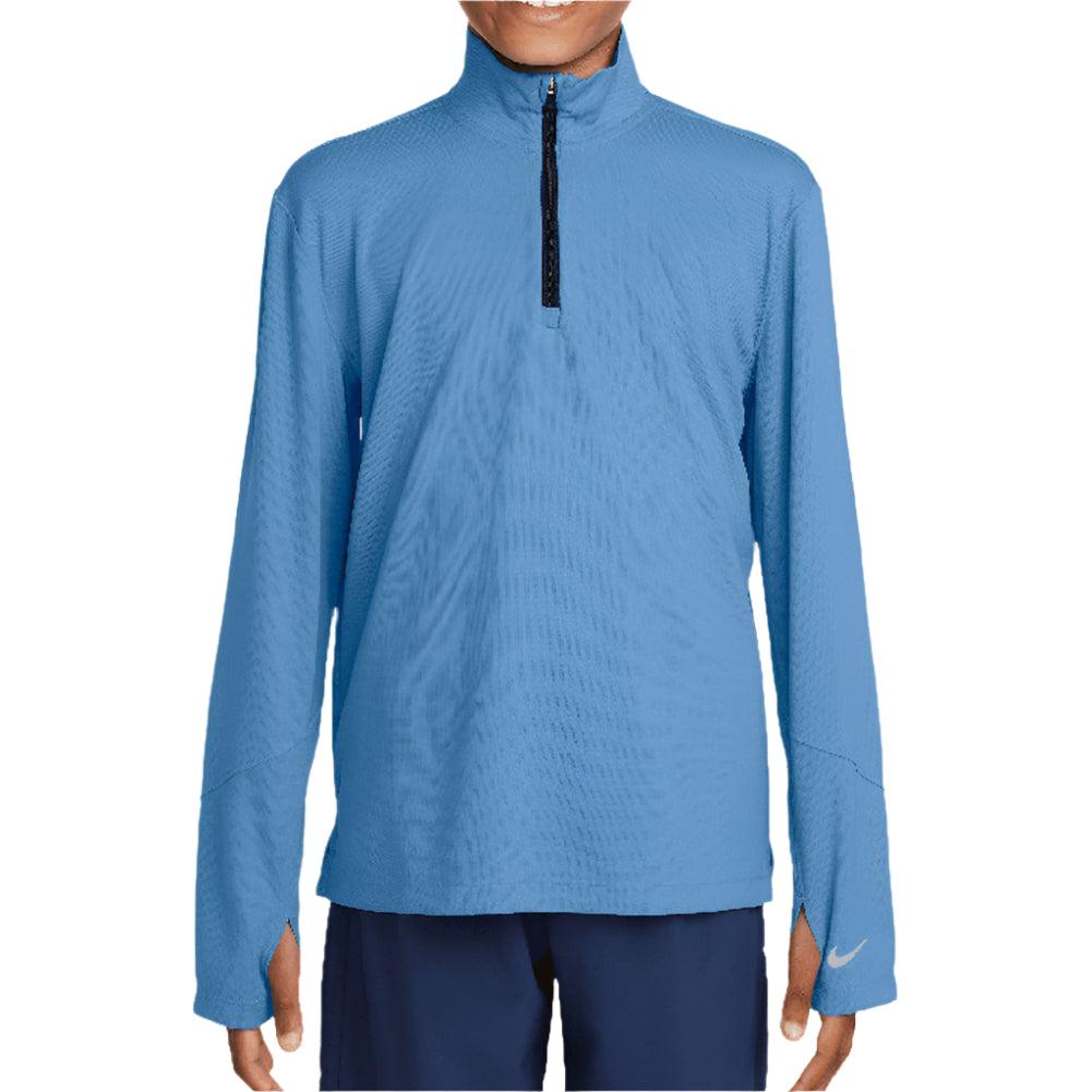 Boys' Dri-FIT Long Sleeve Half Zip Tennis Shirt - Moisture Wicking Performance Top for Junior Tennis & Active Sports