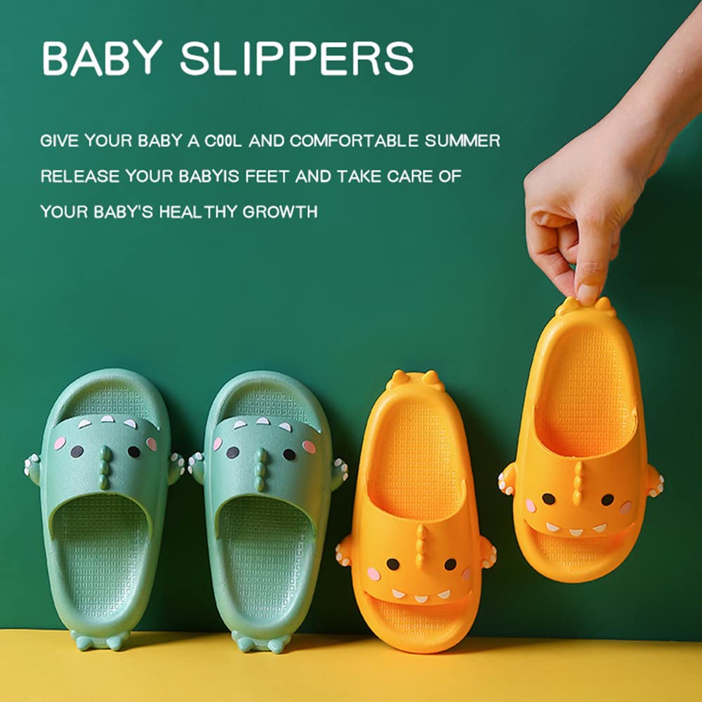 **Weilonghyw Kids Dinosaur Slippers - Soft Open-Toe Summer Slippers for Toddlers & Little Kids - Perfect for Beach, Bathroom & Indoor Play**