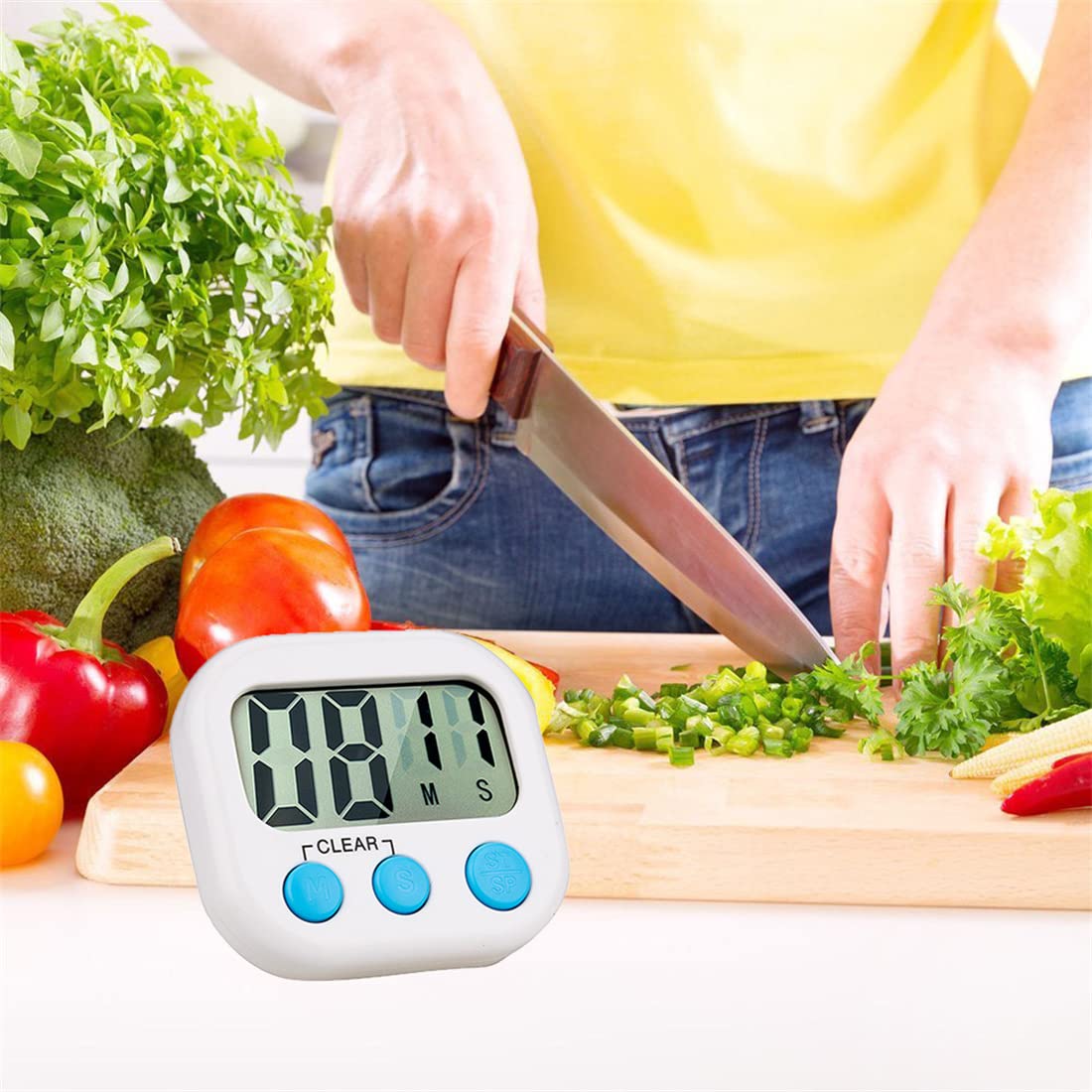 Mini Digital Kitchen Timer with Large LCD Display - Loud Alarm, Magnetic Back & Stand - Perfect for Cooking, Baking, Sports & Games (Big Digits, Easy to Read)