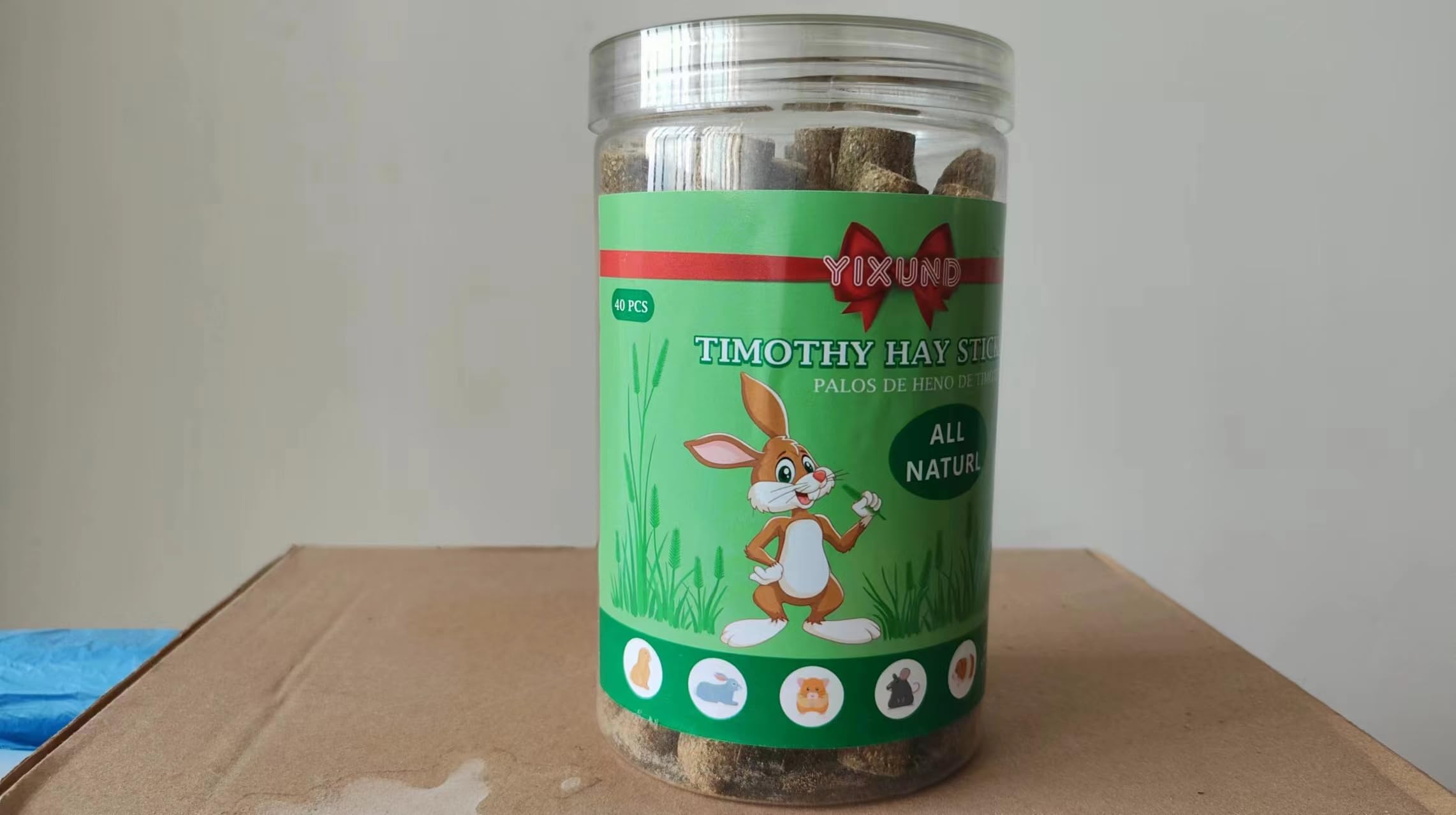 Timothy Hay Sticks for Rabbits - 40Pcs Natural Chew Toys for Guinea Pigs, Hamsters, Chinchillas, Rats & Small Animals | Handmade Dental Treats for Healthy Teeth | Perfect for Cage Enrichment & Playtime