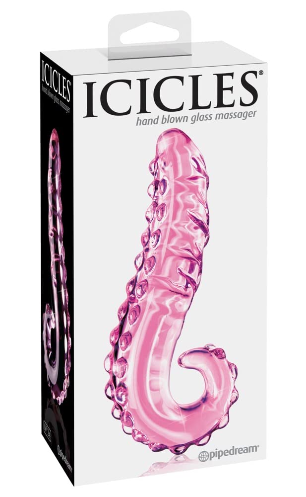 Hand Blown Glass Massager - Icicles #24 - Premium Sensual & Therapeutic Body Massage Tool for Relaxation & Intimacy