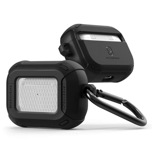PATCHWORKS Protective Case for AirPods Pro - Solid Black Cover with Shockproof Design | Perfect for Gym, Travel & Everyday Use
