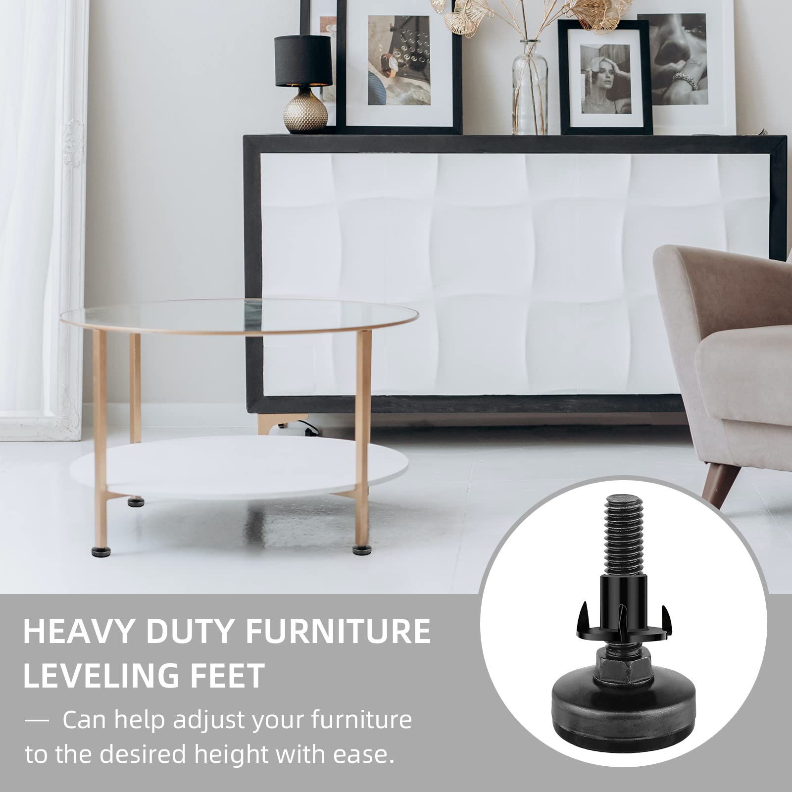 Heavy Duty Adjustable Furniture Leveling Feet 3/8