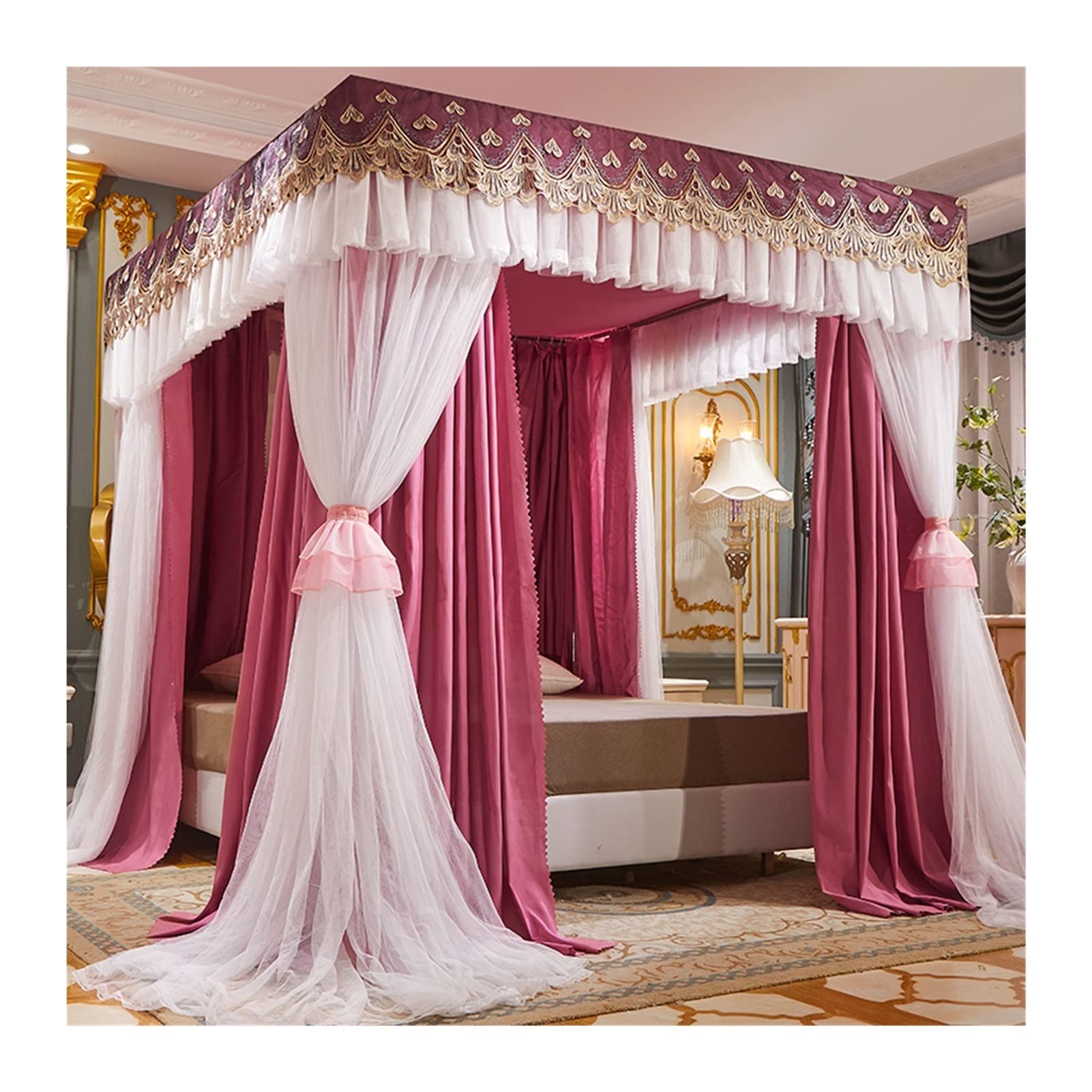 Luxury Bed Canopy for King Queen Bed - Romantic Decorative Bedroom Curtain for Adults & Kids - Perfect for Nursery, Wedding Decor, or Boho Chic Bedroom Makeover