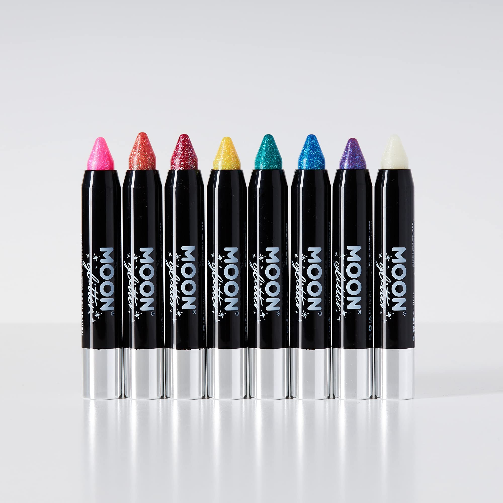 Moon Glitter Iridescent Body Crayons - Orange Color Washable Face & Body Paint for Kids, Adults - Perfect for Halloween, Cosplay, Parties & Festival Makeup
