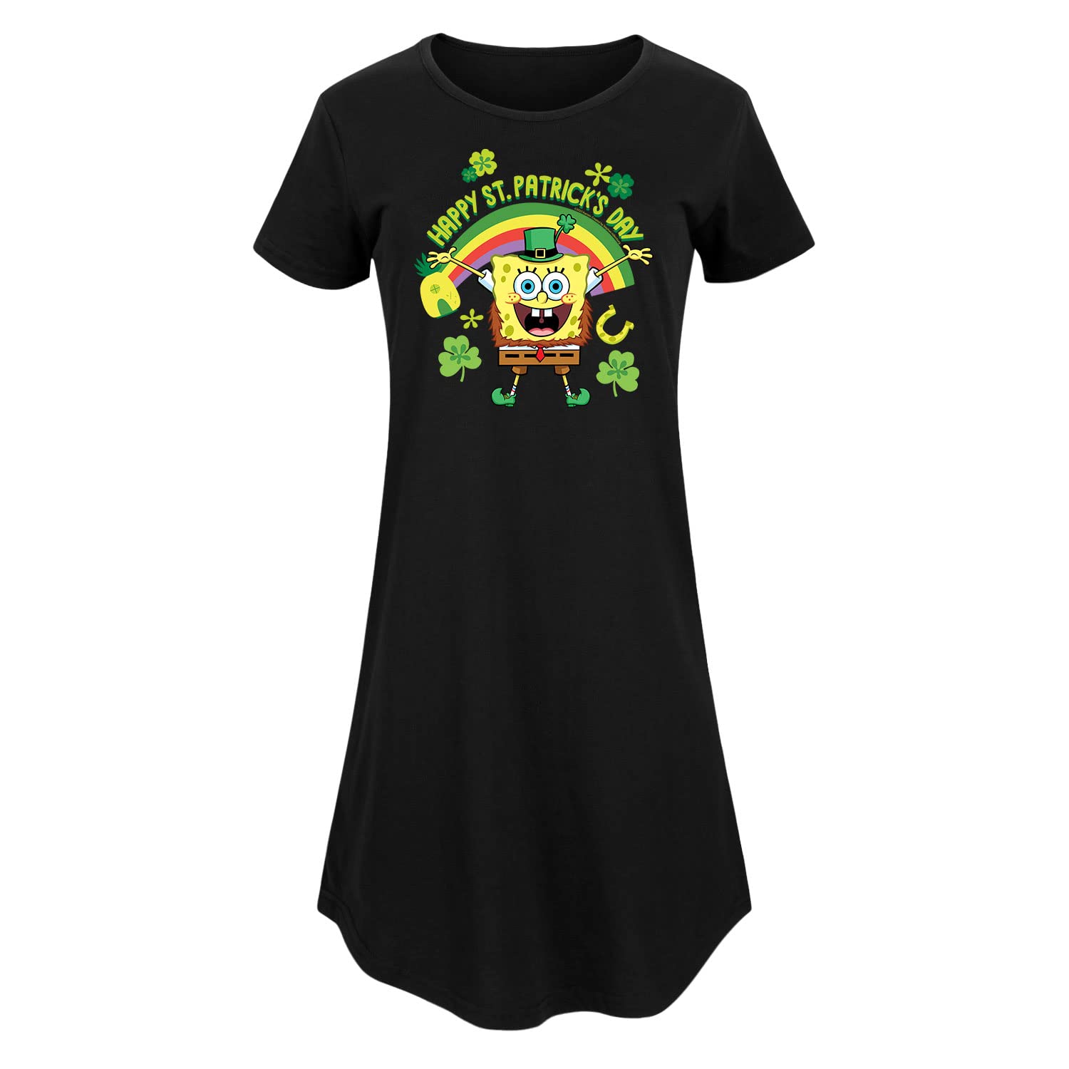 Spongebob SquarePants St. Patrick's Day Women's Dress - Green Cartoon Character Any Way Dress for Casual Wear, Holiday Parties & Themed Events