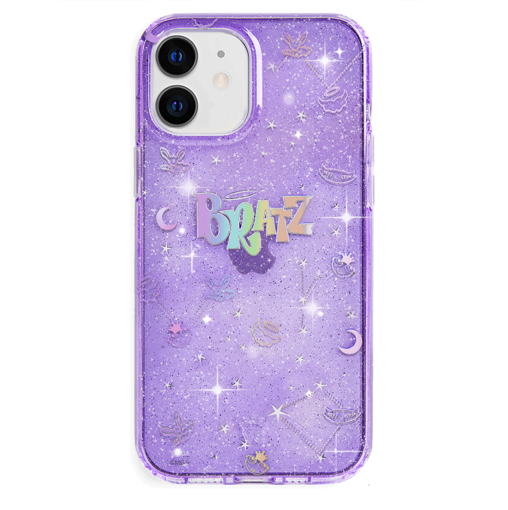 Bratz Celestial Glitter iPhone Case - Trendy Protective Phone Cover for iPhone 13/14/15 - Sparkly Glam Design for Girls & Teens - Perfect for School, Parties & Everyday Use
