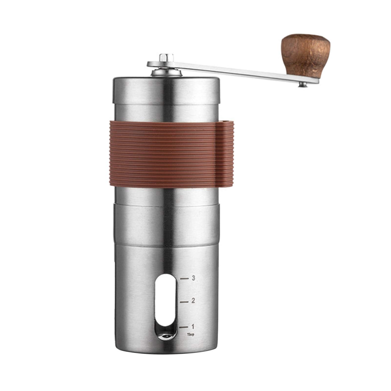 Premium Stainless Steel Manual Coffee Grinder - Adjustable Burr Mill with Hand Crank for Espresso, French Press & Pour Over - Perfect for Camping, Travel & Home Brewing