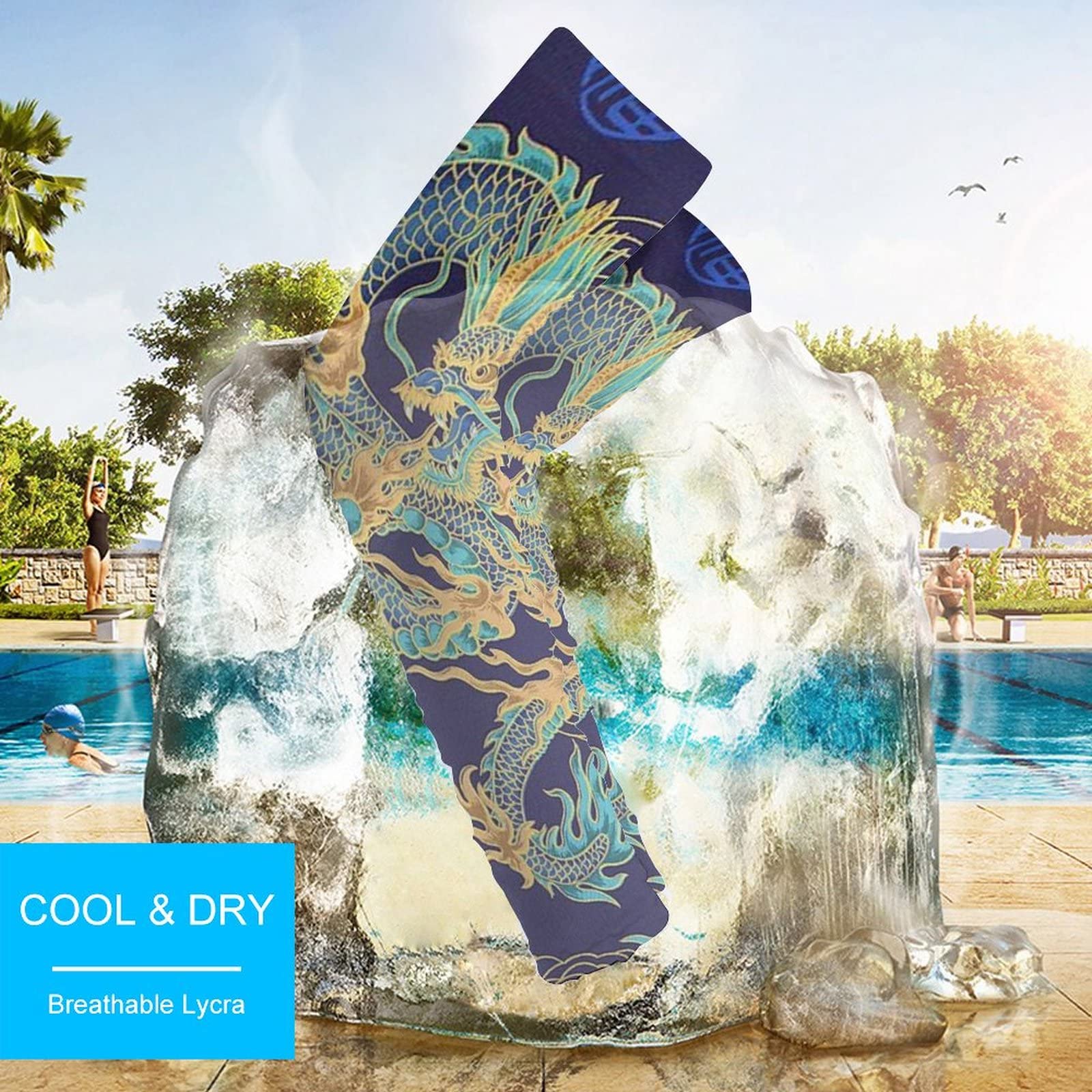 Cooling Sun Sleeves for Men & Women - UV Protection Arm Covers, Breathable Sports Compression Sleeves for Running, Cycling, Golf & Outdoor Activities