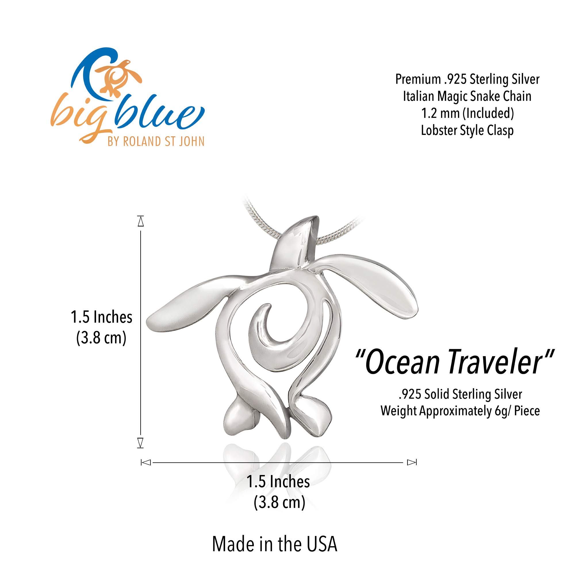 Sterling Silver Sea Turtle Necklace - Hawaiian Honu Turtle Pendant for Women | Unique Ocean-Themed Jewelry Gift for Turtle Lovers | Perfect for Beach Vacations, Birthday Gifts & Nature-Inspired Fashion