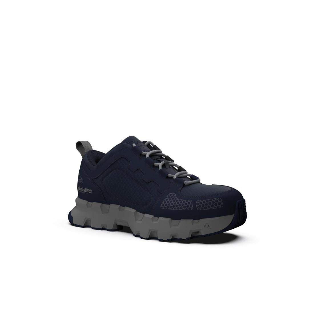 PowerTrain EV Composite Toe Work Shoes for Men - Slip Resistant & Lightweight Safety Shoes - Electric Blue - Ideal for Construction, Warehouse & Industrial Work