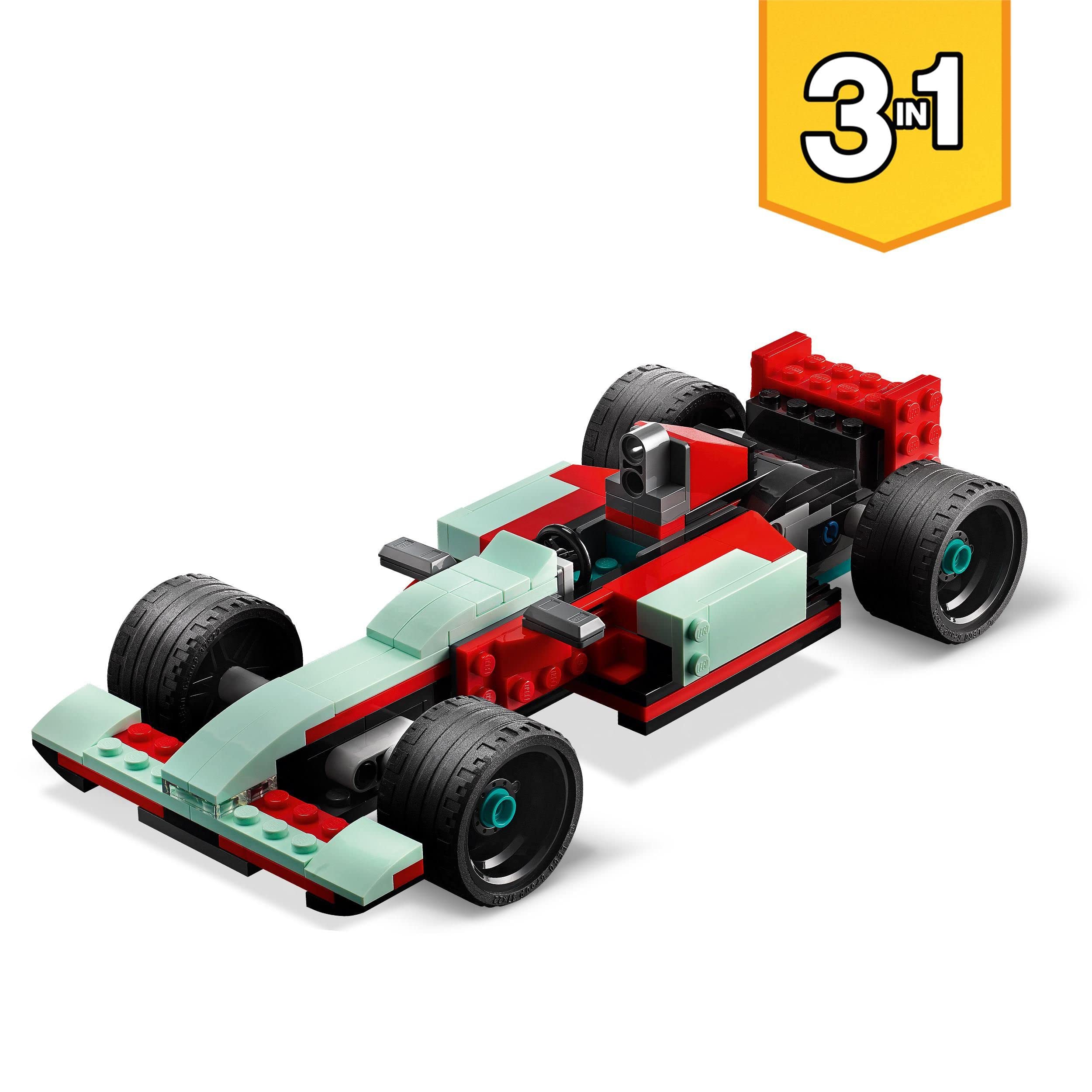 LEGO 31127 Creator 3-in-1 Street Dragster Toy Car - Buildable Sports Car & Hot Rod Model Kit for Kids, Boys & Girls | Creative Play, Gift Idea, Collectible Display