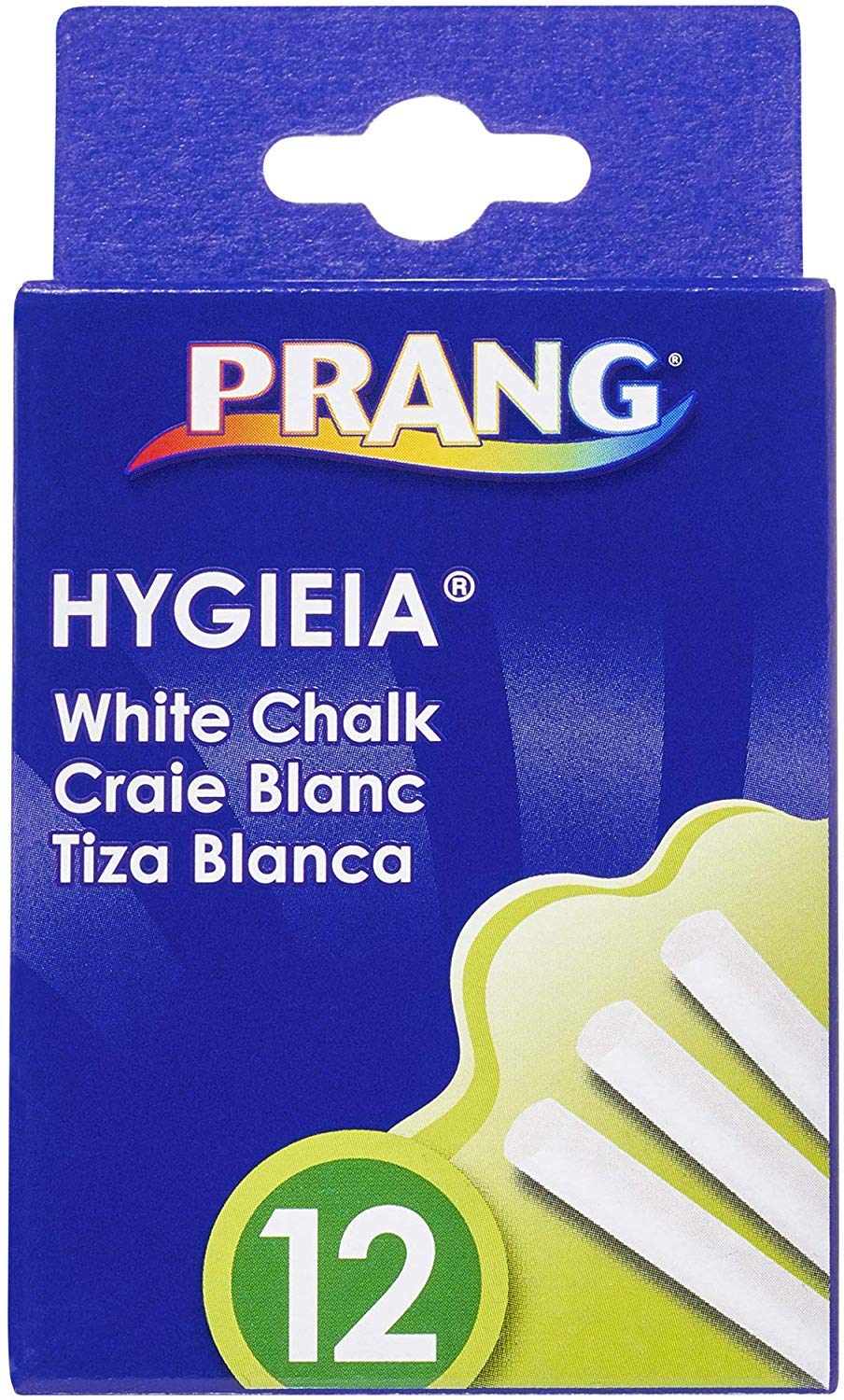 PRANG Hygieia White Chalkboard Chalk - 12 Pack of 6 Sticks (3.25 x 0.375 Inch) for Classroom, Restaurant Menu Boards & Kids Drawing - Non-Toxic Dustless School Chalk