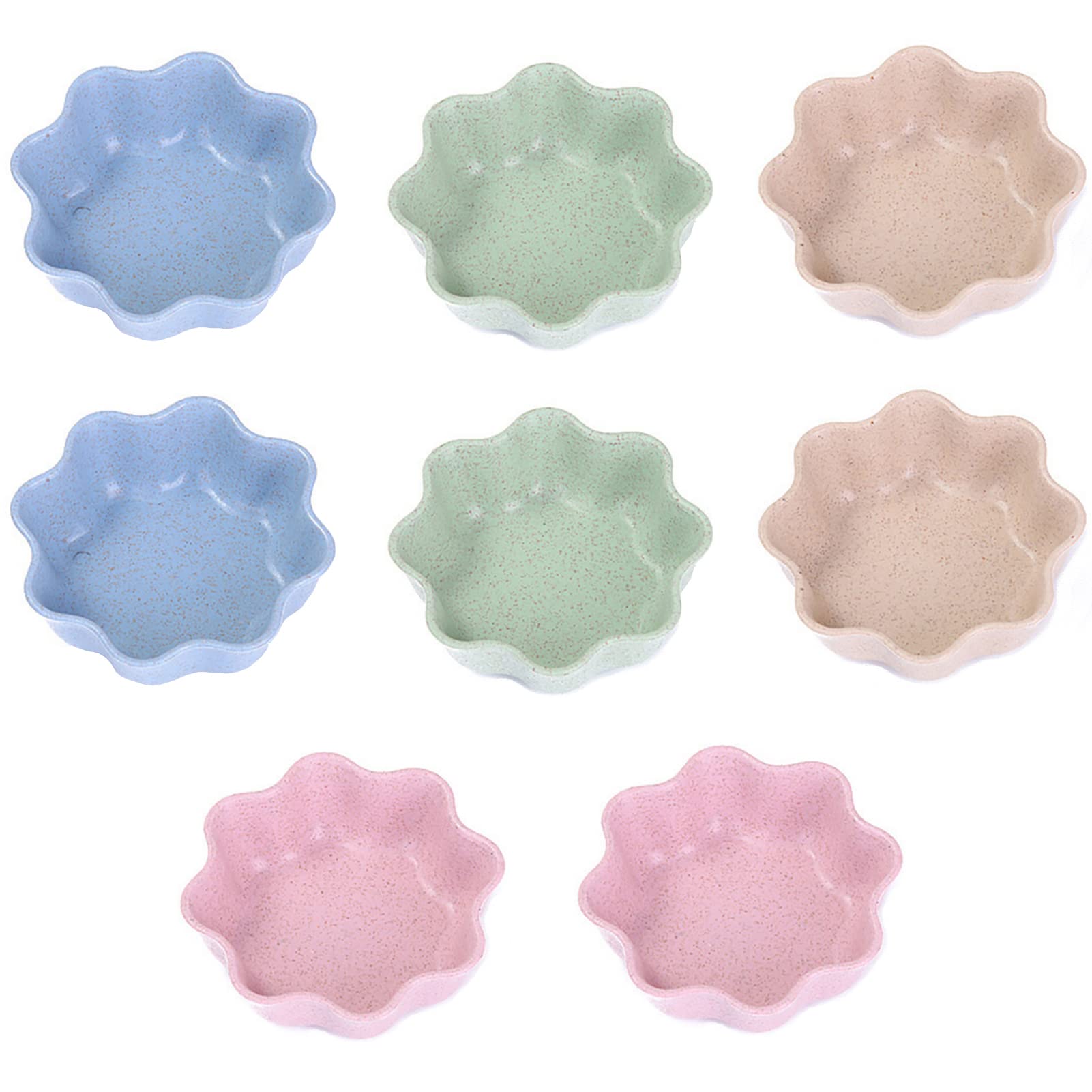 8-Piece Small Soy Sauce Dipping Bowls Set - Eco-Friendly Wheat Straw Mini Appetizer Plates for Sushi, Dumplings & Asian Cuisine | Perfect for Restaurants, Home Dining & Party Serving