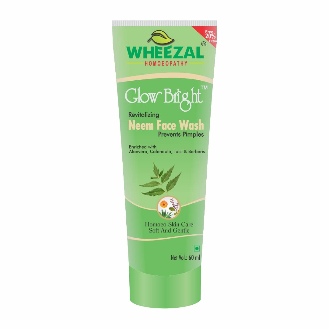 WHEEZAL Neem Face Wash 120ml (Pack of 2) - Natural Acne Treatment & Oil Control for Clear Skin - Perfect for Daily Skincare Routine & Travel