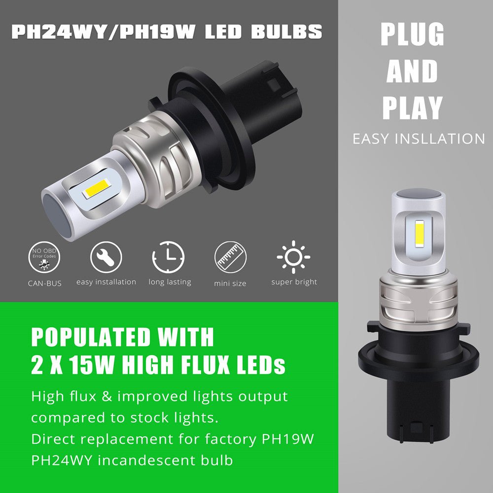 12174NA 12181NA PWY24W LED Amber Turn Signal Bulbs - High Visibility Replacement for Cars, Trucks, Motorcycles - Perfect for Night Driving and Enhanced Safety