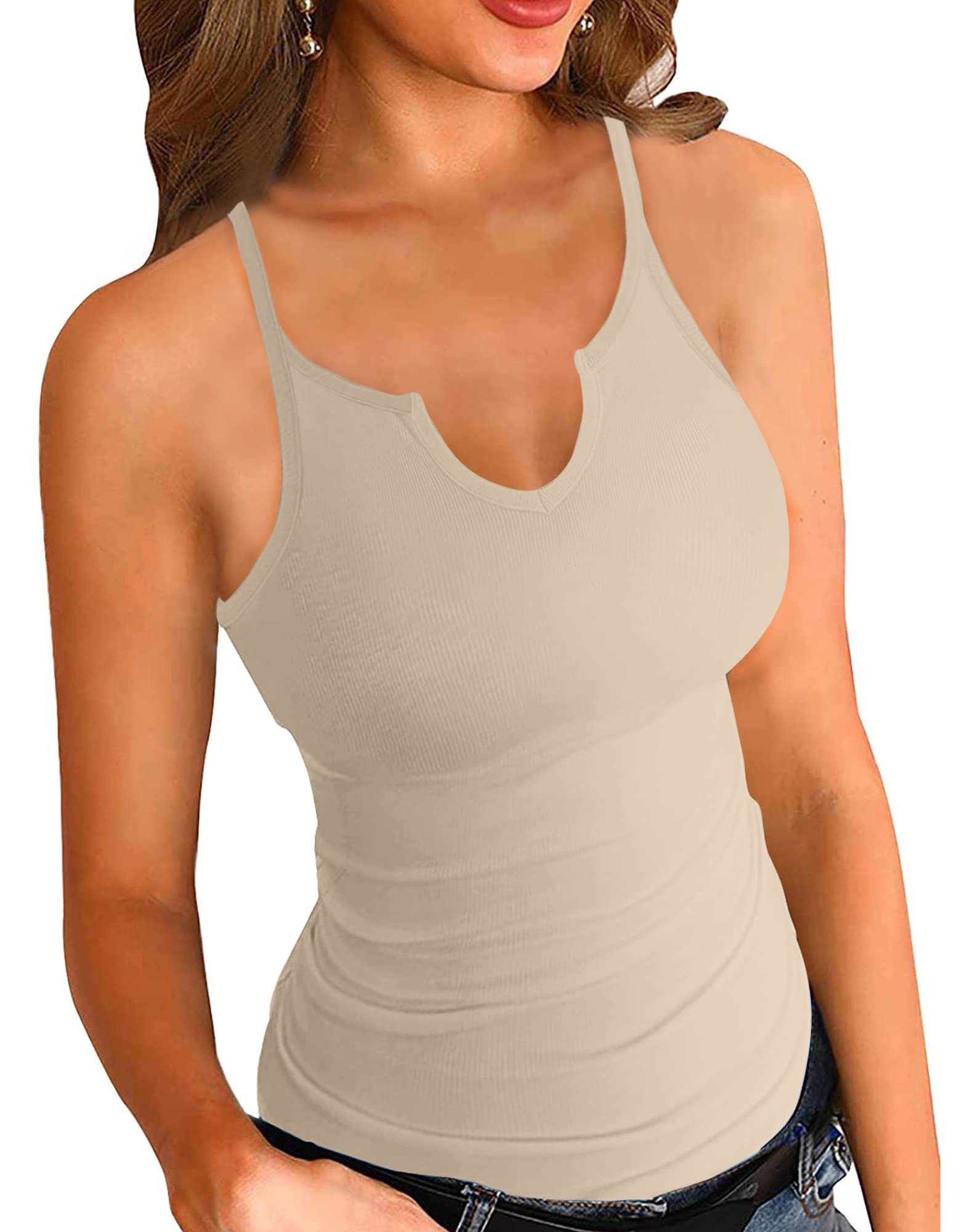 Heydonic Women's Ribbed Slim Fit Tank Tops - Sleeveless Workout Shirts for Summer, Sexy Cami Blouses for Gym & Casual Wear | Perfect for Yoga, Running & Beach Outfits