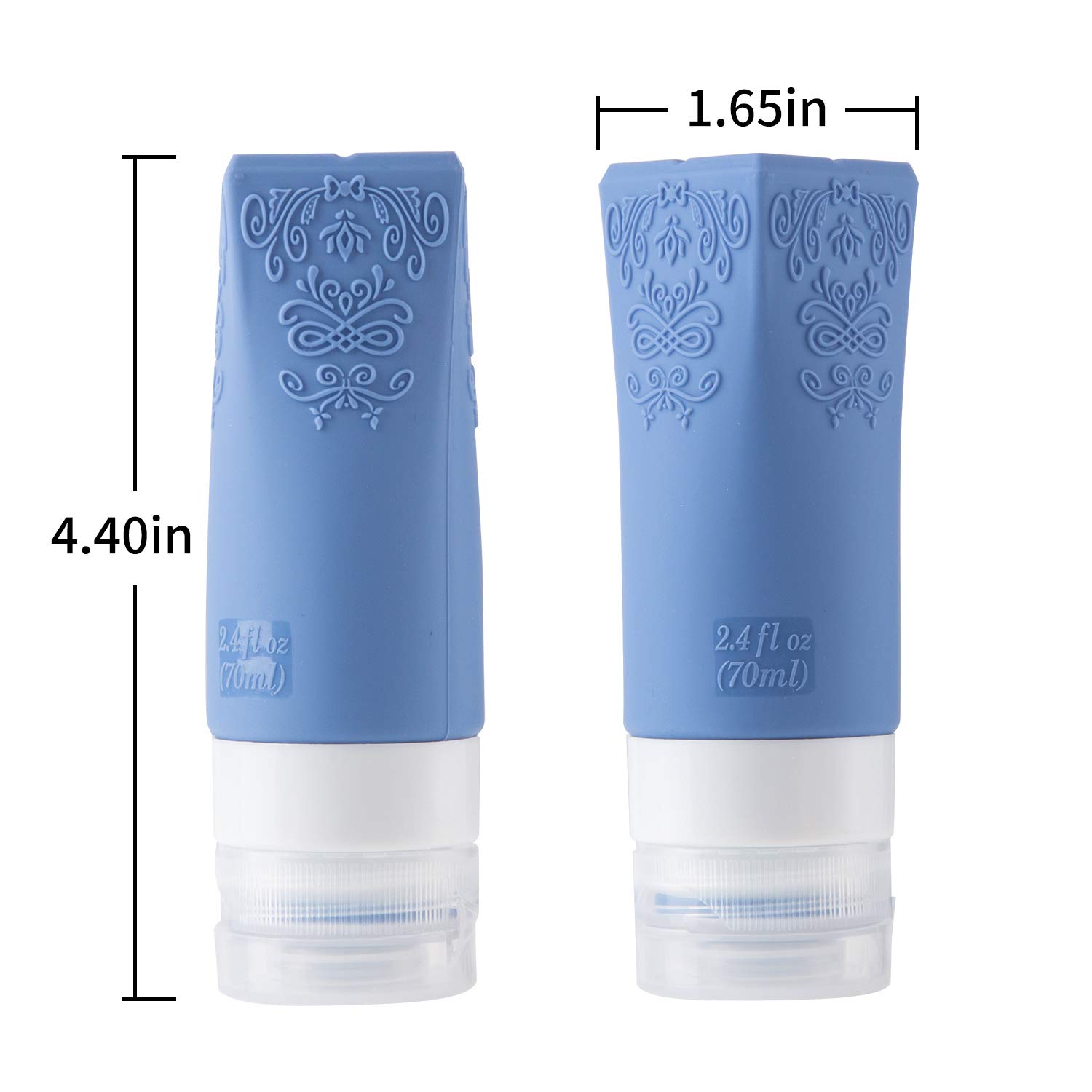 Leakproof Silicone Travel Bottles Set - TSA Approved Cosmetic Containers for Shampoo, Conditioner & Facial Cleanser | Portable Toiletry Accessories for Vacation, Gym & Air Travel