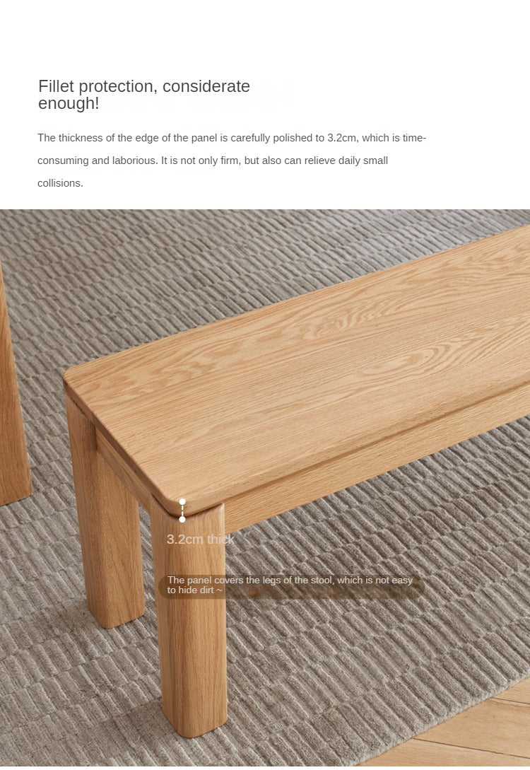 Solid Oak Wood Long Nordic Modern Bench for Living Room, Entryway, or Bedroom - Durable & Stylish Seating Furniture for Home Decor