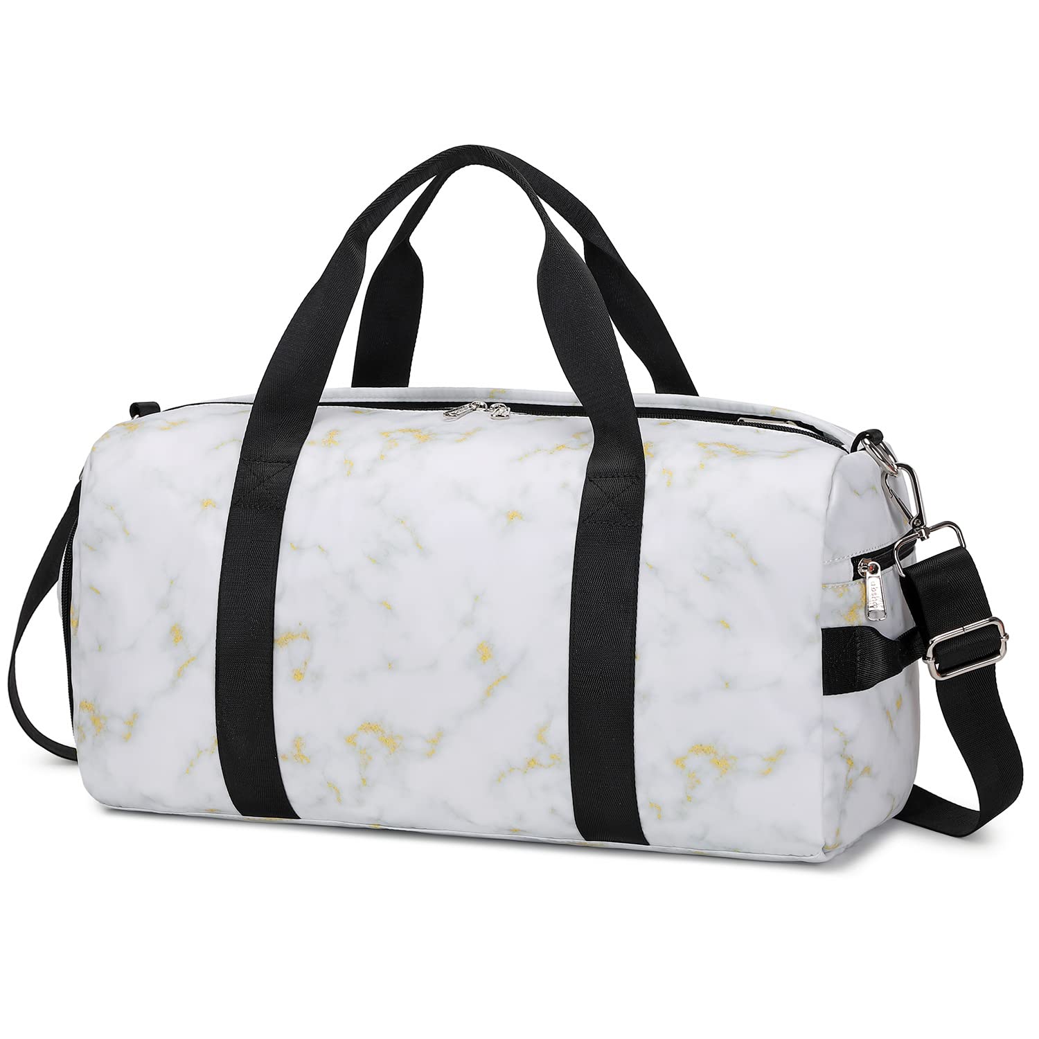 Abshoo Sports Gym Bag for Women & Men - Durable Travel Duffel Bag with Shoe Compartment - Perfect for Gym, School, Travel & Weekender Trips (Marble Gold)