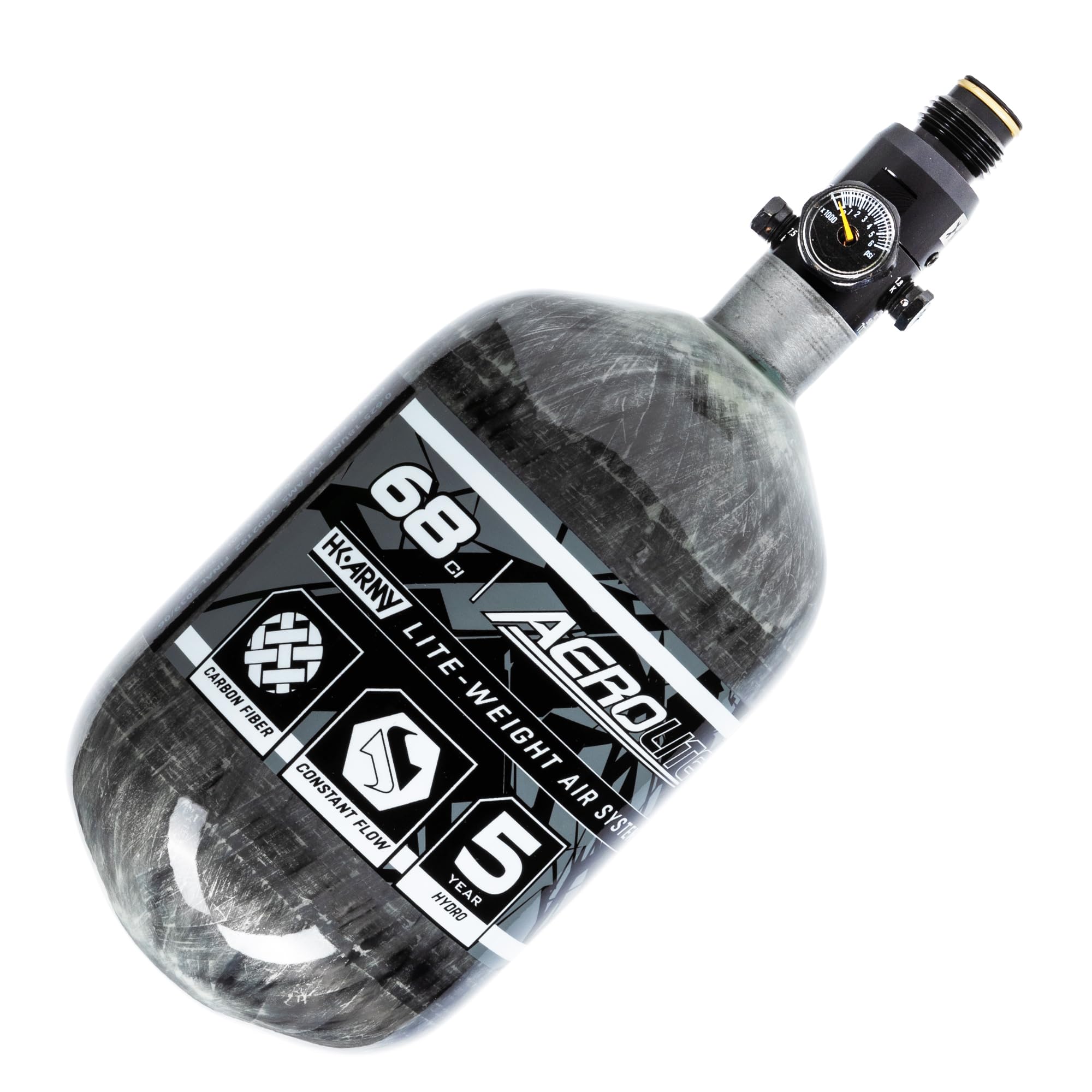 HK Army 68/4500 Aerolite Carbon Fiber HPA Paintball Air Tank System - Lightweight Compressed Air Tank for Tournament & Woodsball Scenarios